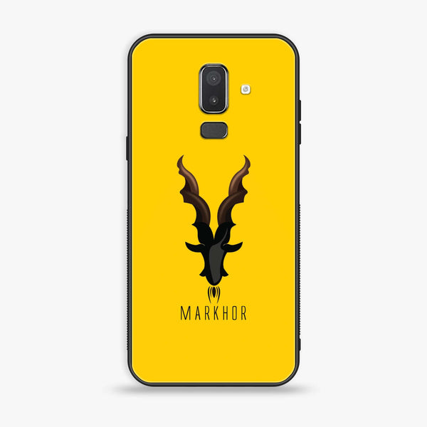Samsung Galaxy J8 2018 - Markhor Series - Premium Printed Glass soft Bumper shock Proof Case