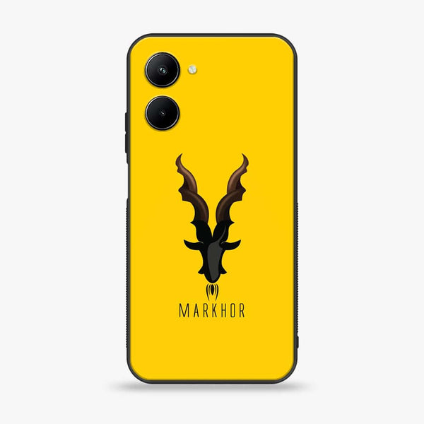 Realme C33 - Markhor Series - Premium Printed Glass soft Bumper shock Proof Case