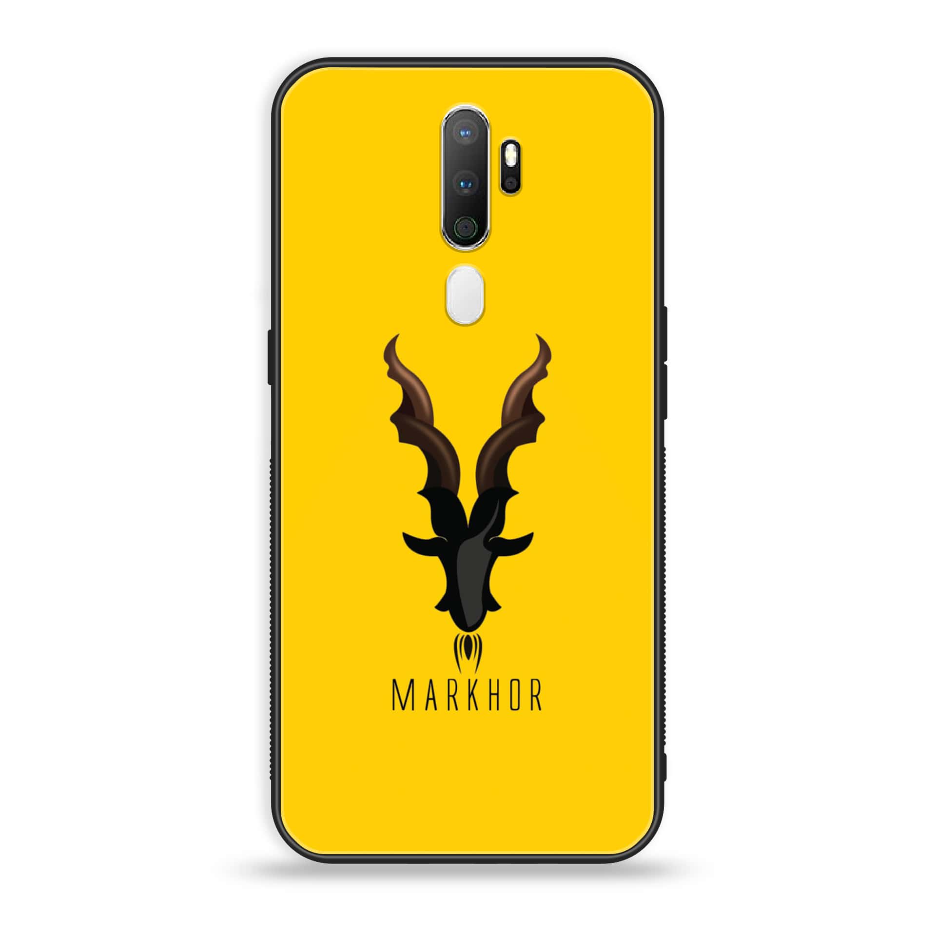 Oppo A9 2020 Markhor Series Premium Printed Glass soft Bumper shock Proof Case