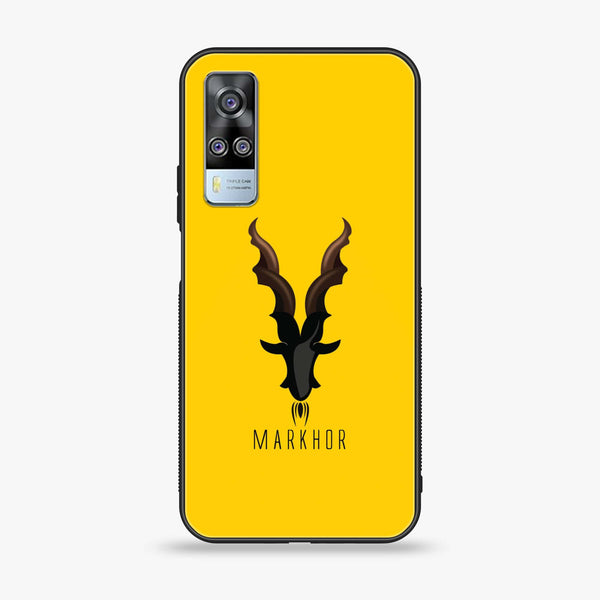 Vivo Y31  - Markhor Design 4 Premium Printed Glass soft Bumper shock Proof Case CS-8944