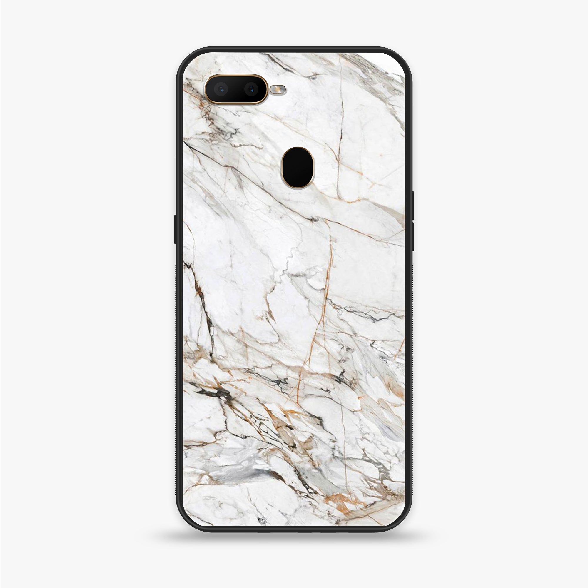 Oppo A12  - White Marble Series - Premium Printed soft Bumper shock Proof Case