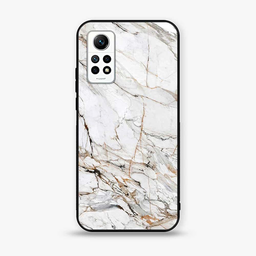 Xiaomi Redmi Note 12 Pro 4G - White Marble Series - Premium Printed Glass soft Bumper shock Proof Case