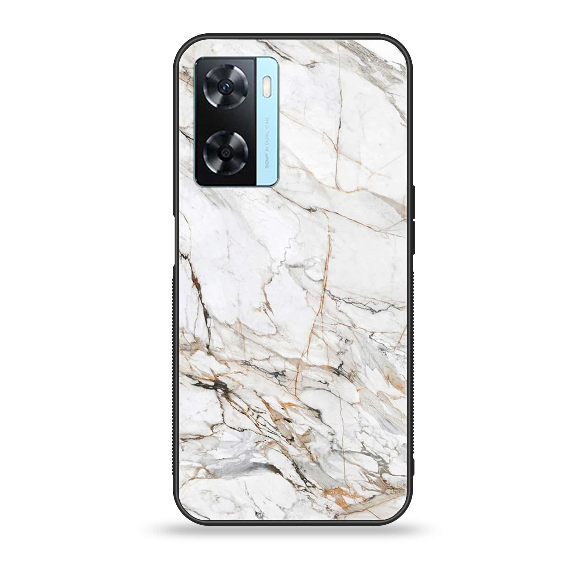 OnePlus Nord N20 SE - White Marble Series - Premium Printed Glass soft Bumper shock Proof Case