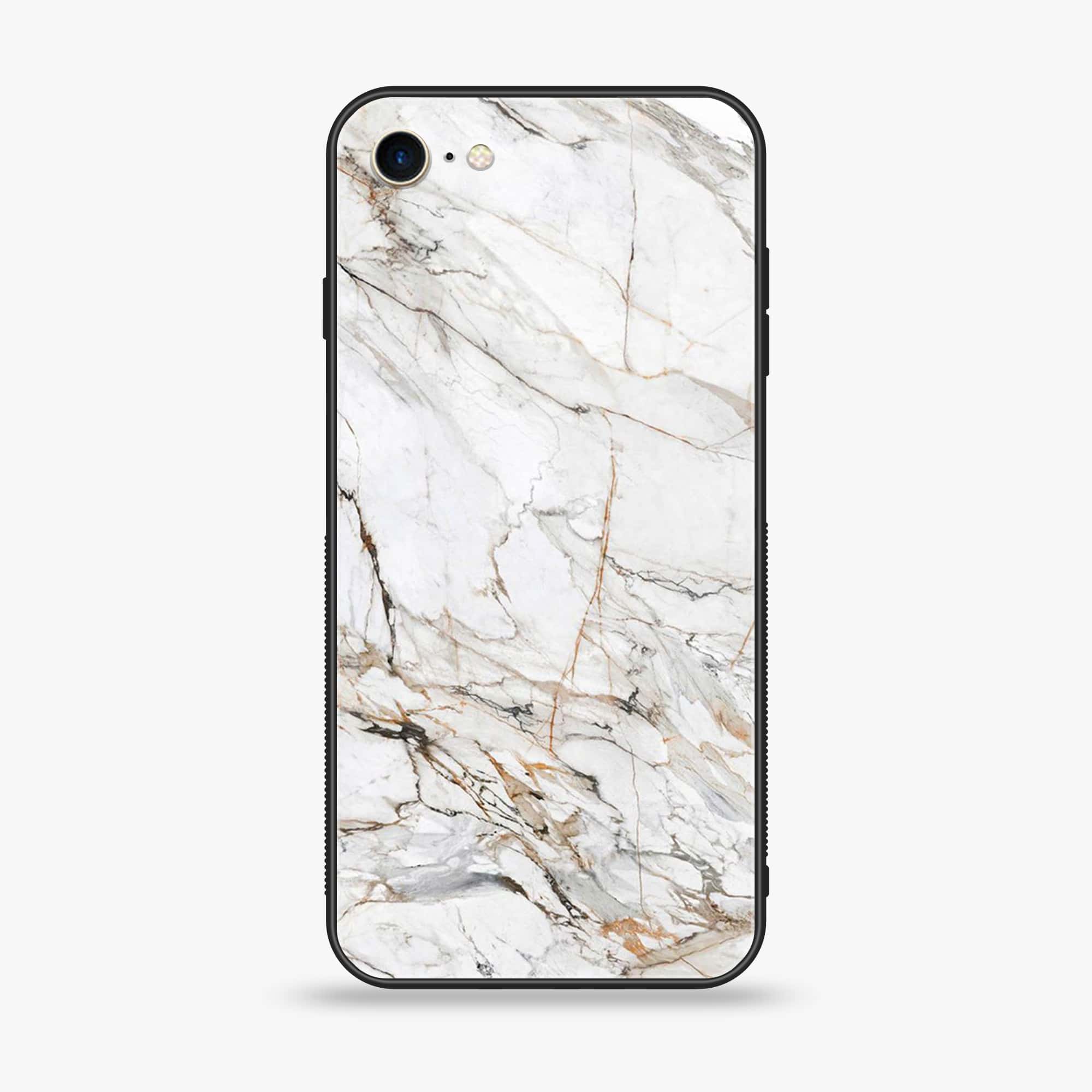 iPhone 6Plus  - White Marble Series - Premium Printed Glass soft Bumper shock Proof Case