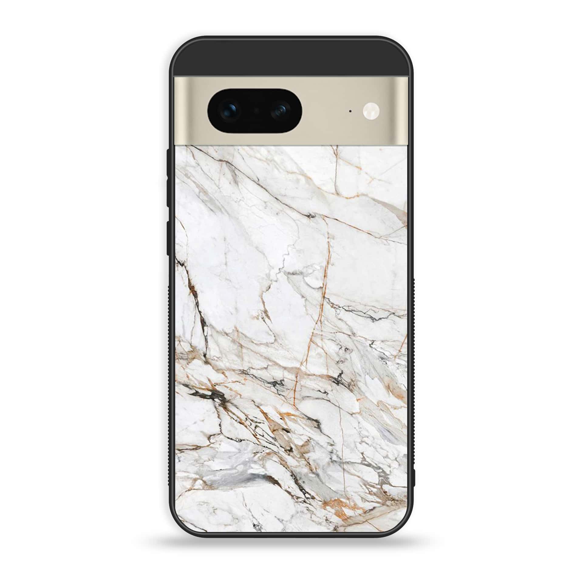 Google Pixel 7a  - White Marble Series - Premium Printed soft Bumper Shock Proof Case