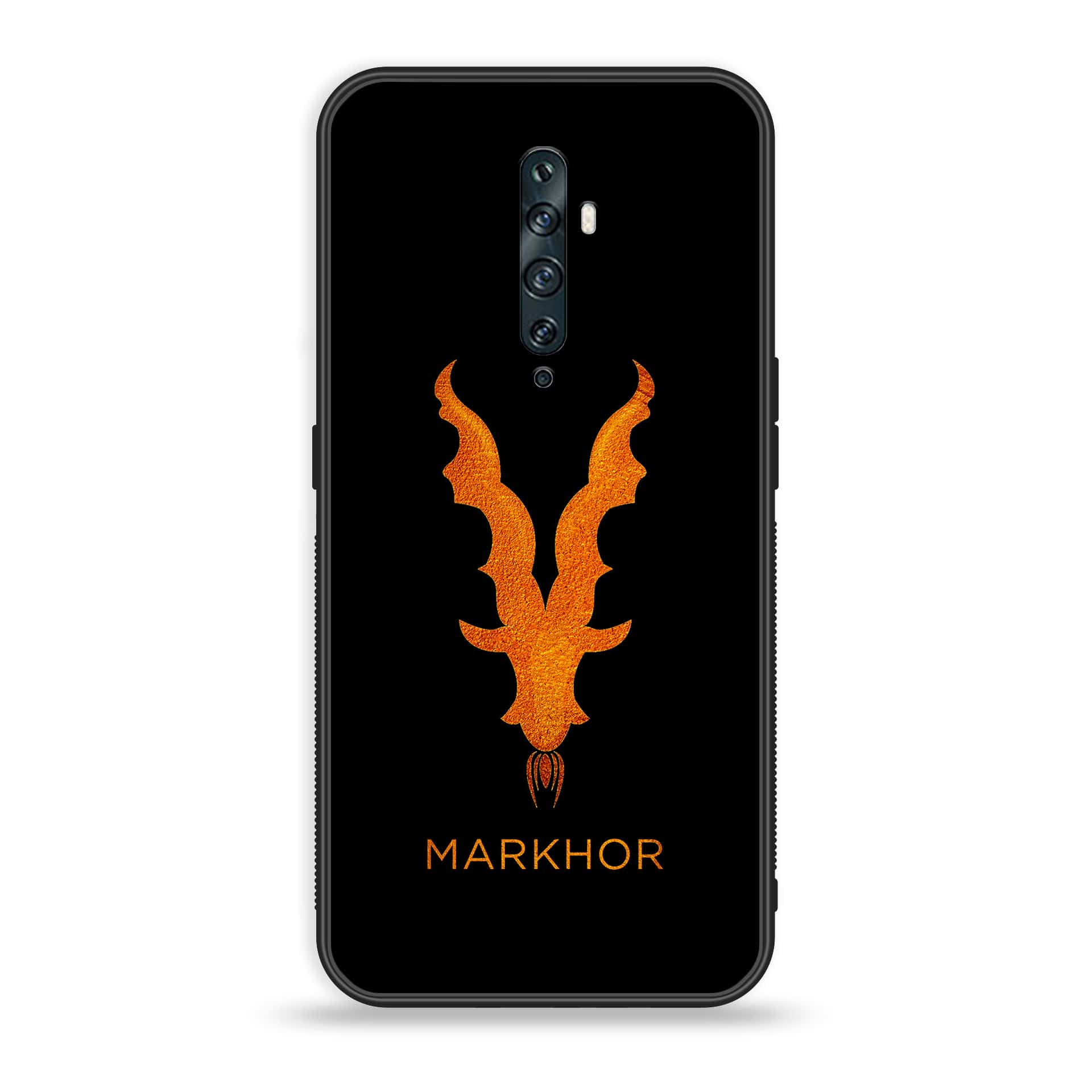 OPPO Reno 2f - Markhor Series- Premium Printed Glass soft Bumper shock Proof Case