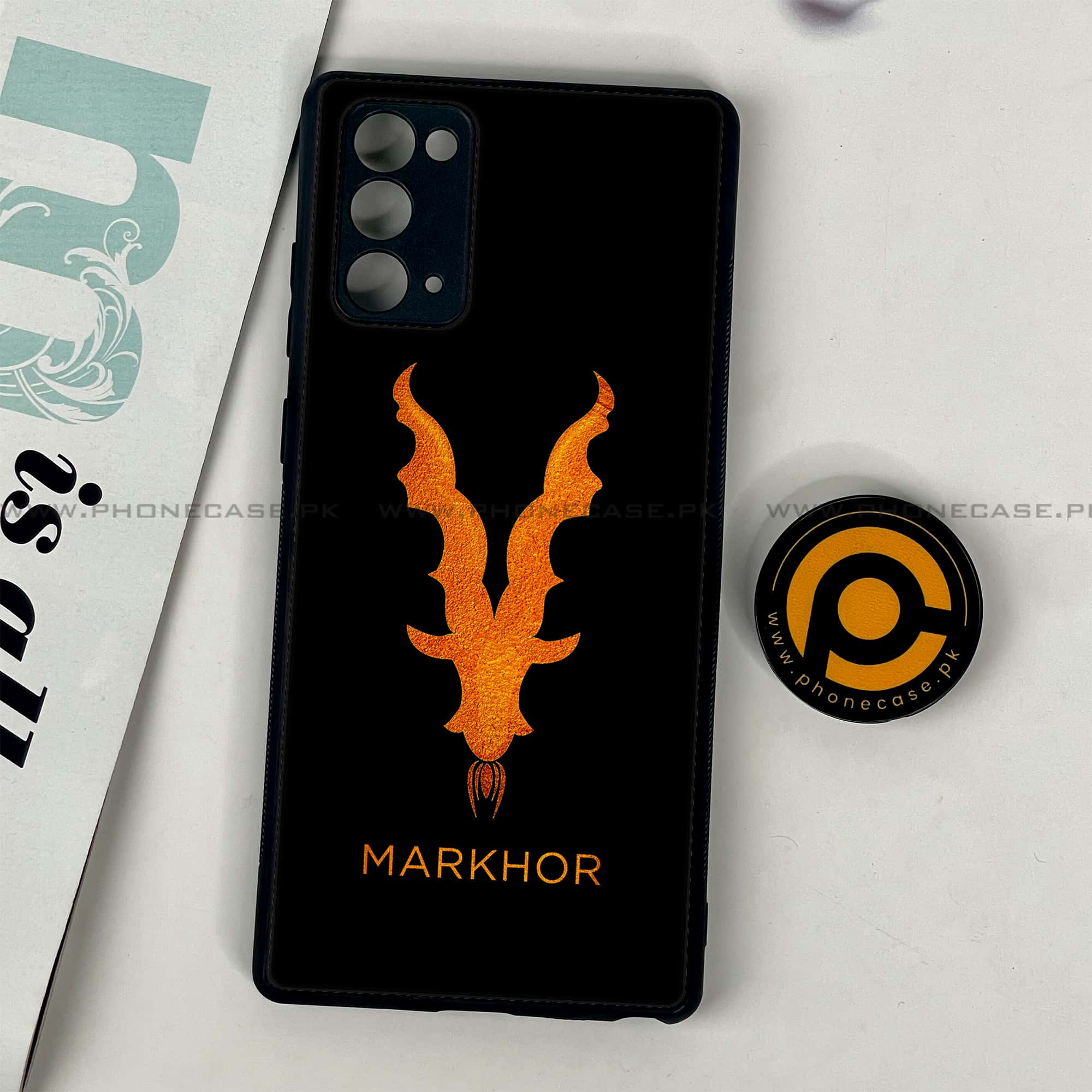 Samsung Galaxy Note 20 - Markhor Series - Premium Printed Glass soft Bumper shock Proof Case