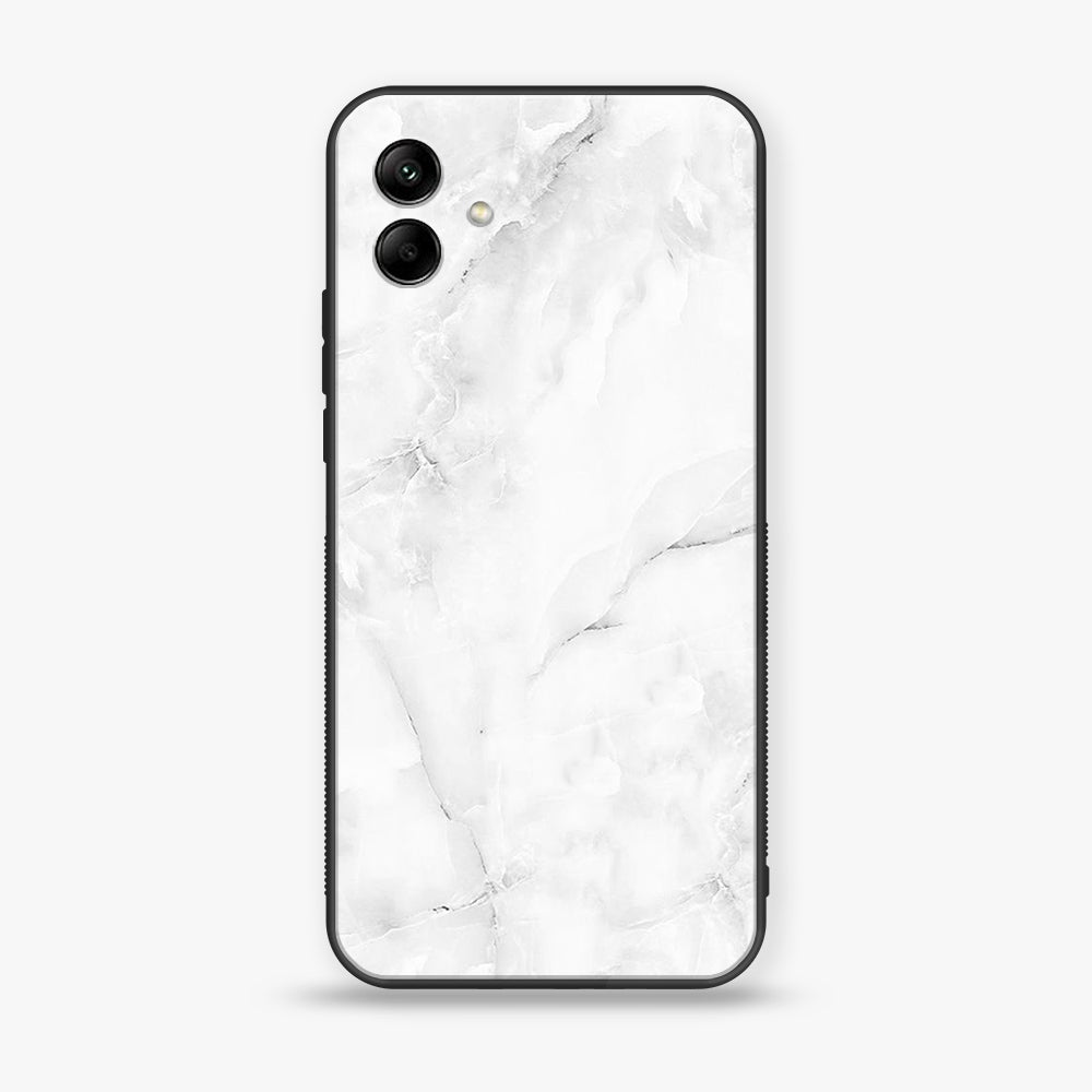 Samsung Galaxy A04e - White Marble Series - Premium Printed Glass soft Bumper shock Proof Case