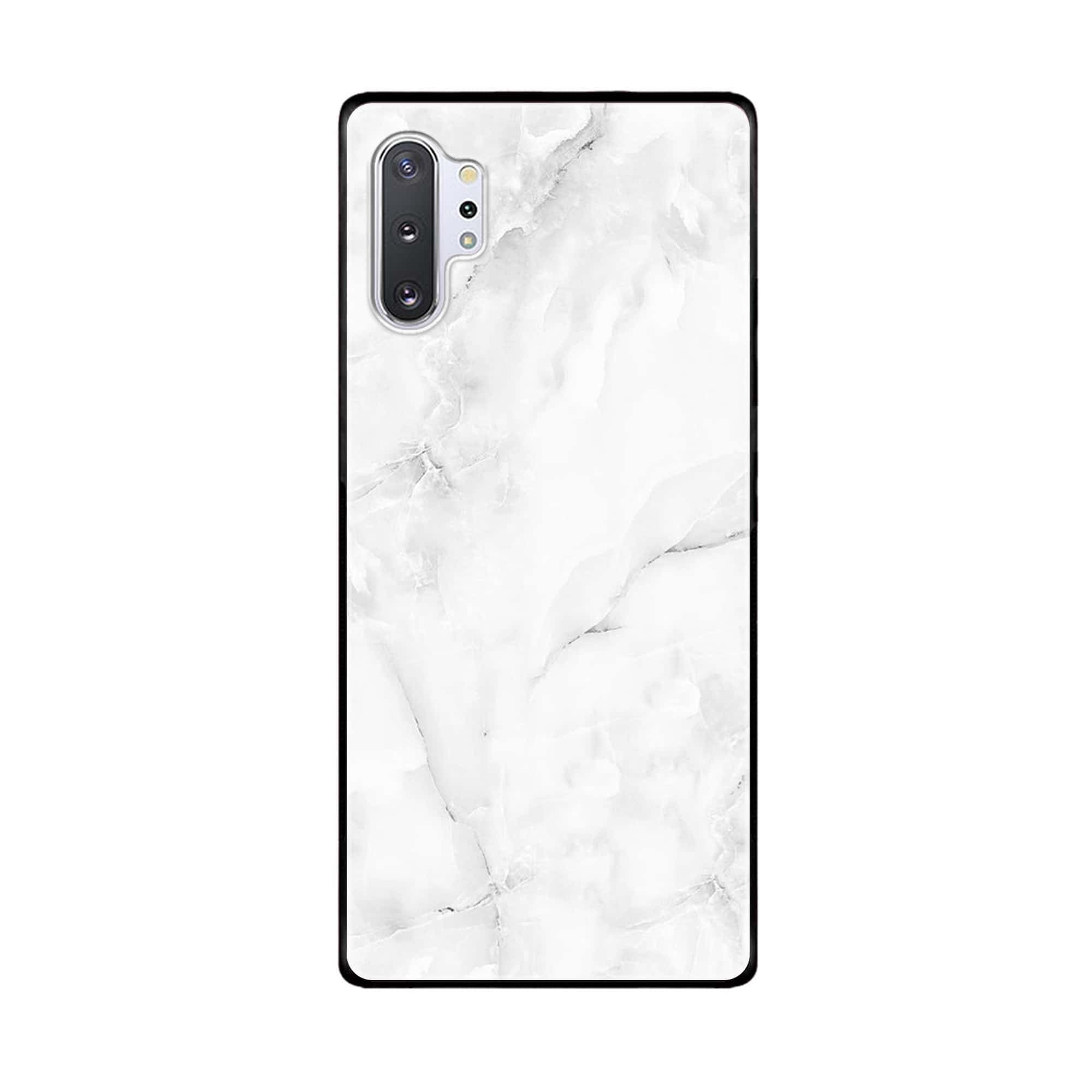 Galaxy Note 10 Pro/Plus - White Marble - Premium Printed Glass soft Bumper shock Proof Case