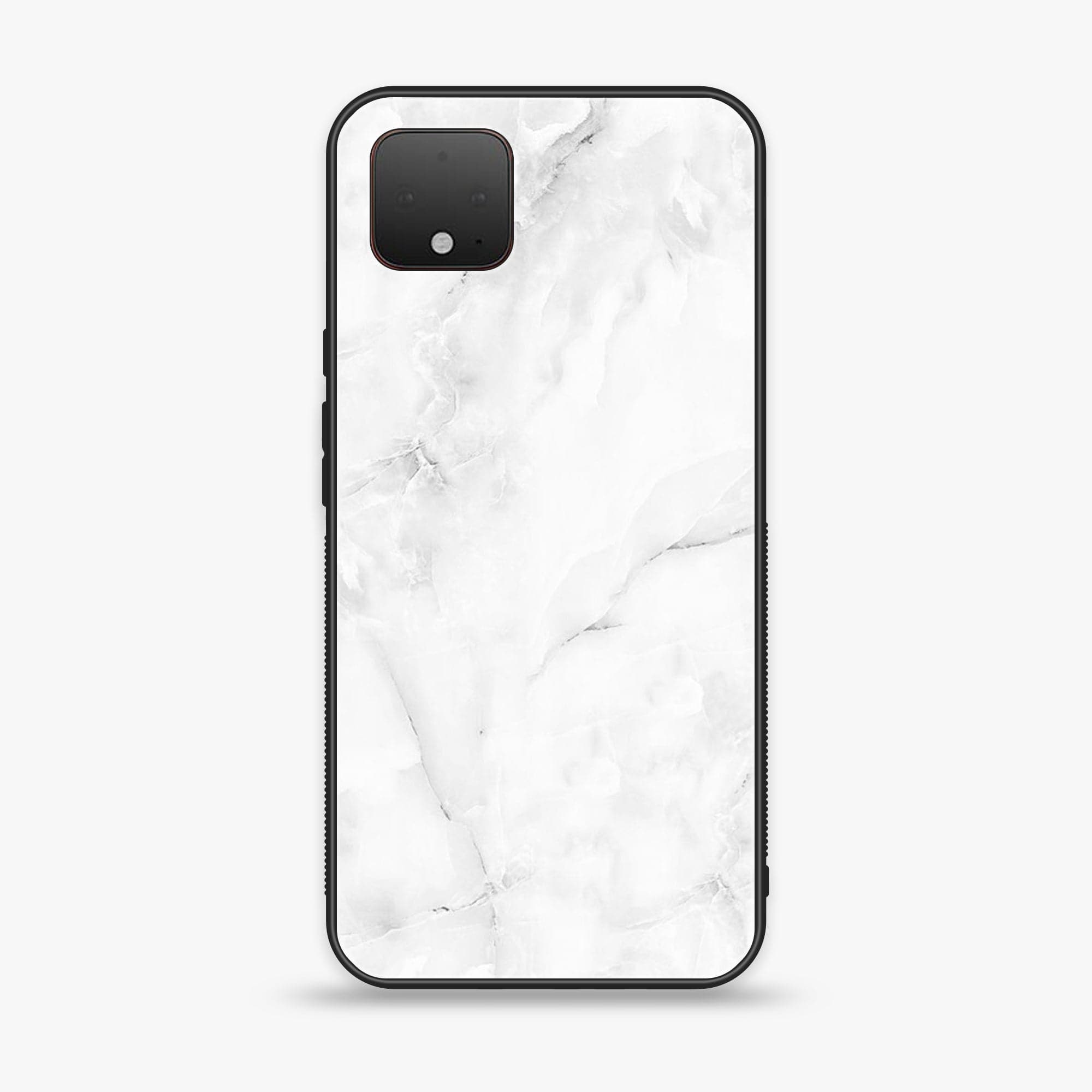 Google Pixel 4 - White Marble Series - Premium Printed Glass soft Bumper shock Proof Case