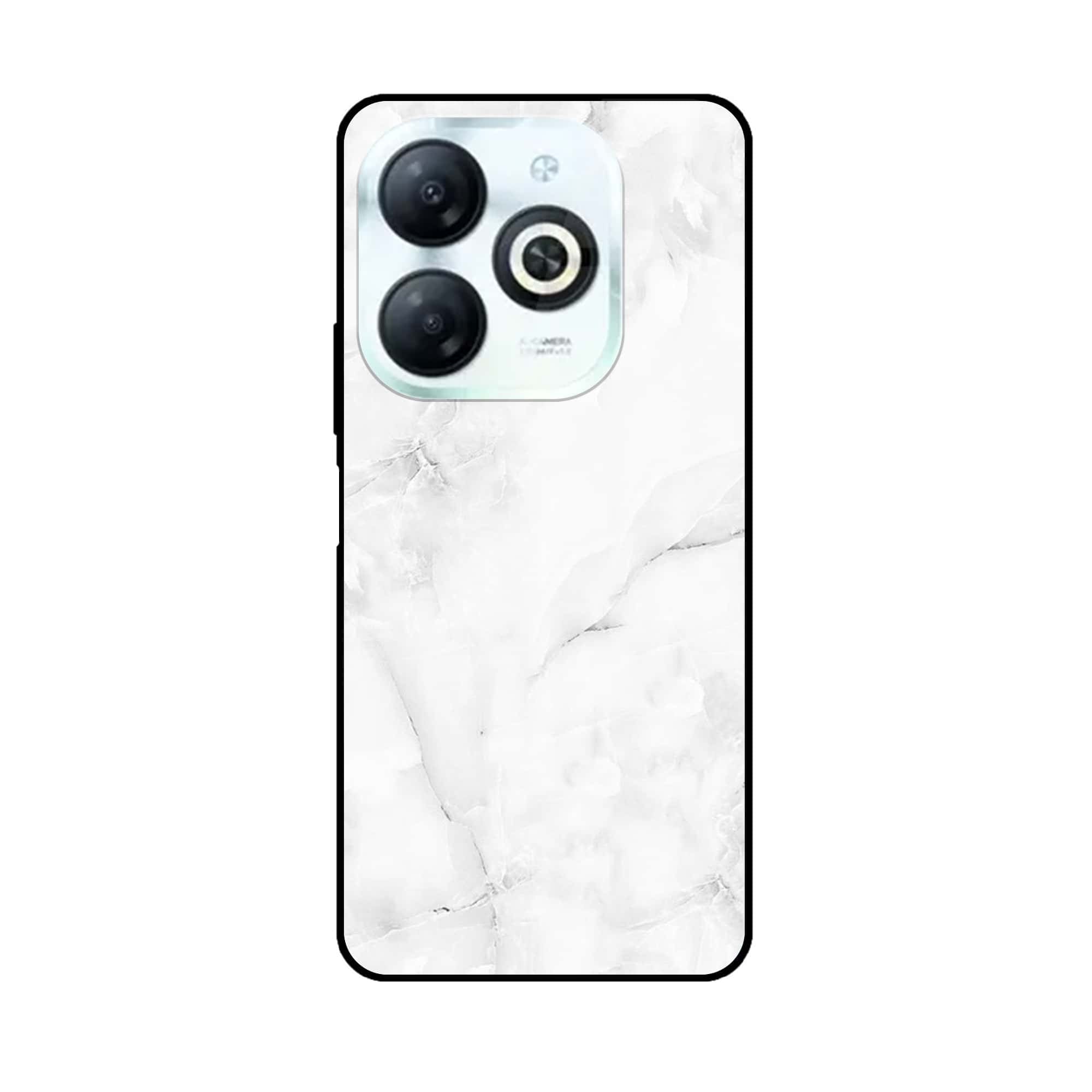Tecno Spark 20 - White Marble Series - Premium Printed Glass soft Bumper shock Proof Case