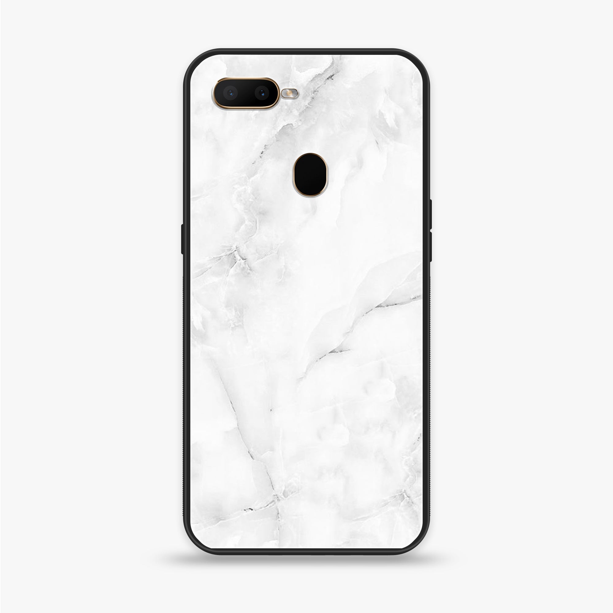 Oppo A12  - White Marble Series - Premium Printed soft Bumper shock Proof Case