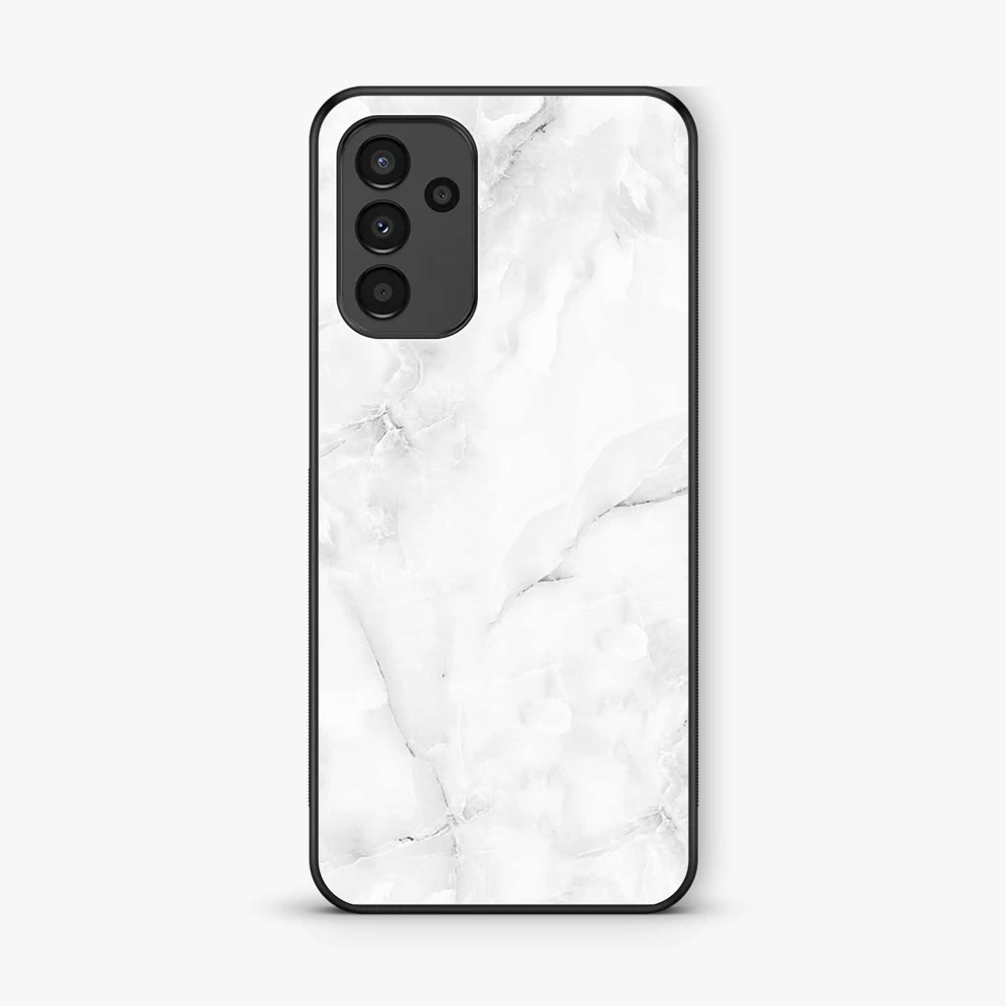 Samsung Galaxy A04s - White Marble Series - Premium Printed Glass soft Bumper shock Proof Case