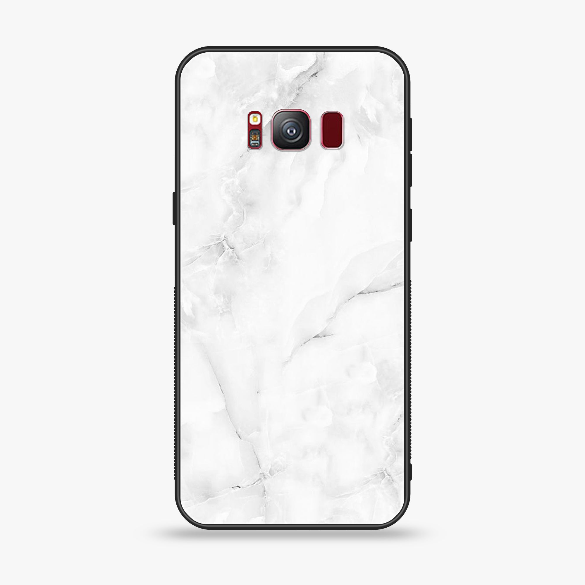 Galaxy S8 Plus - White Marble Series - Premium Printed Glass soft Bumper shock Proof Case