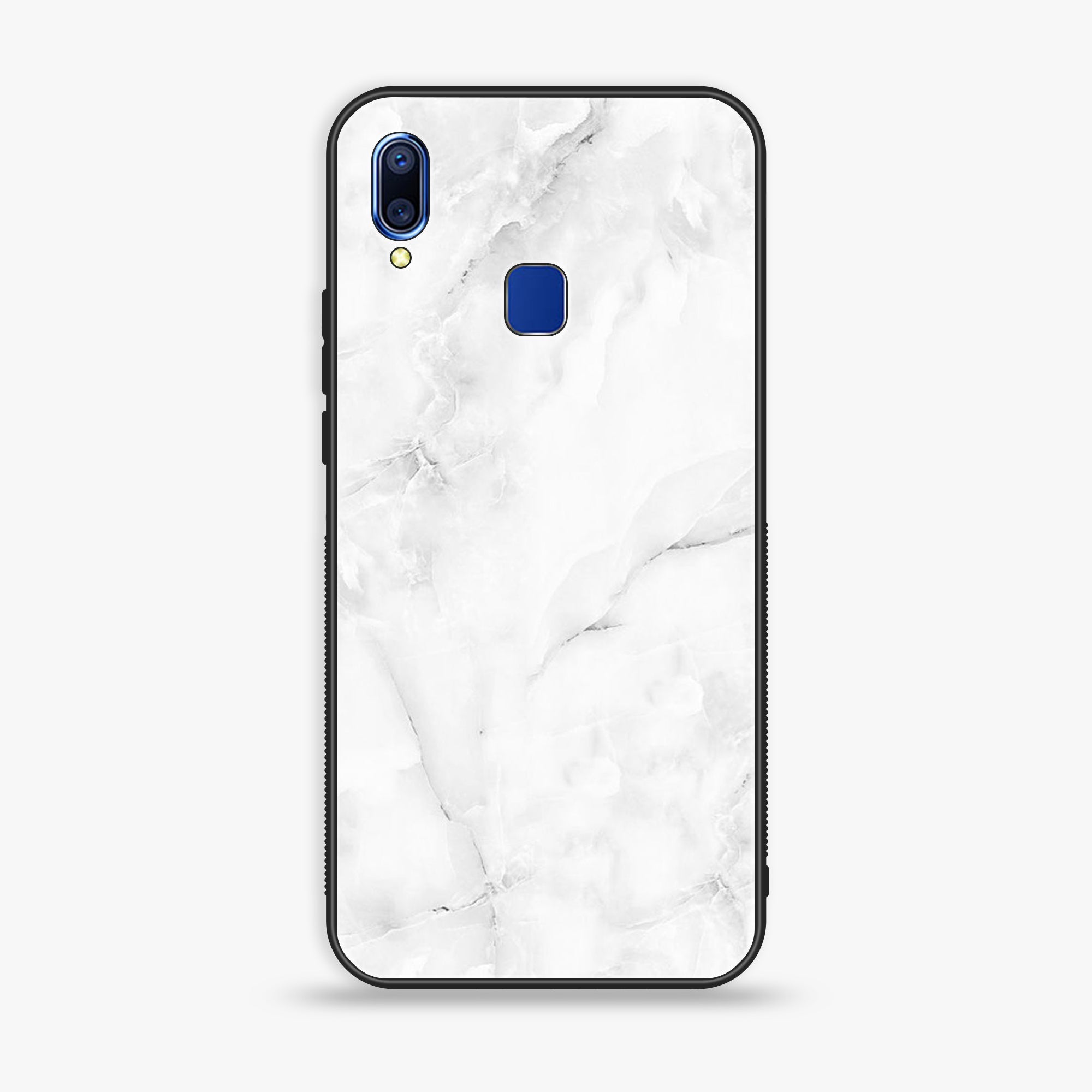 VIVO Y91 - White Marble Series - Premium Printed Glass soft Bumper shock Proof Case