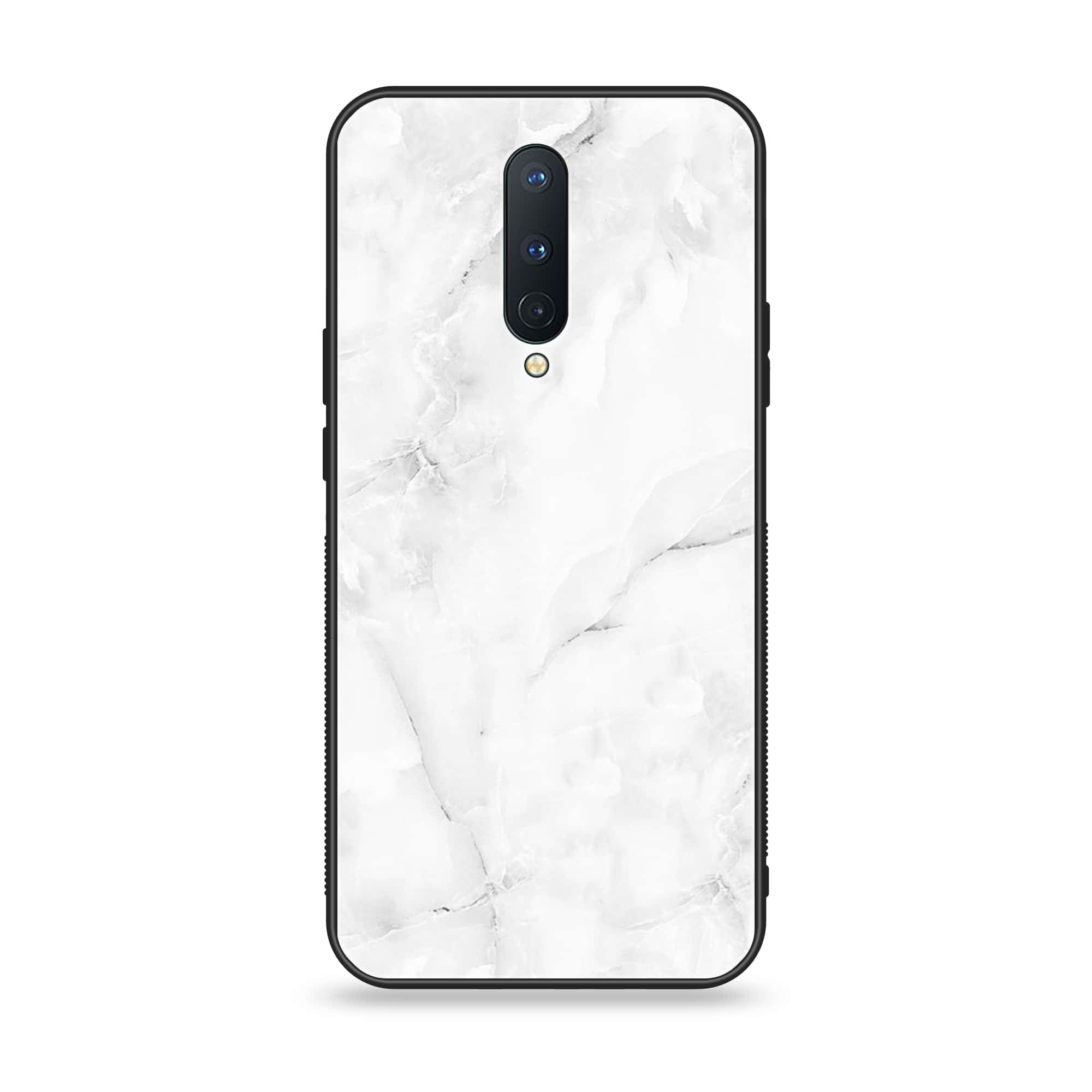 OnePlus 8 - White Marble Series - Premium Printed Glass soft Bumper shock Proof Case
