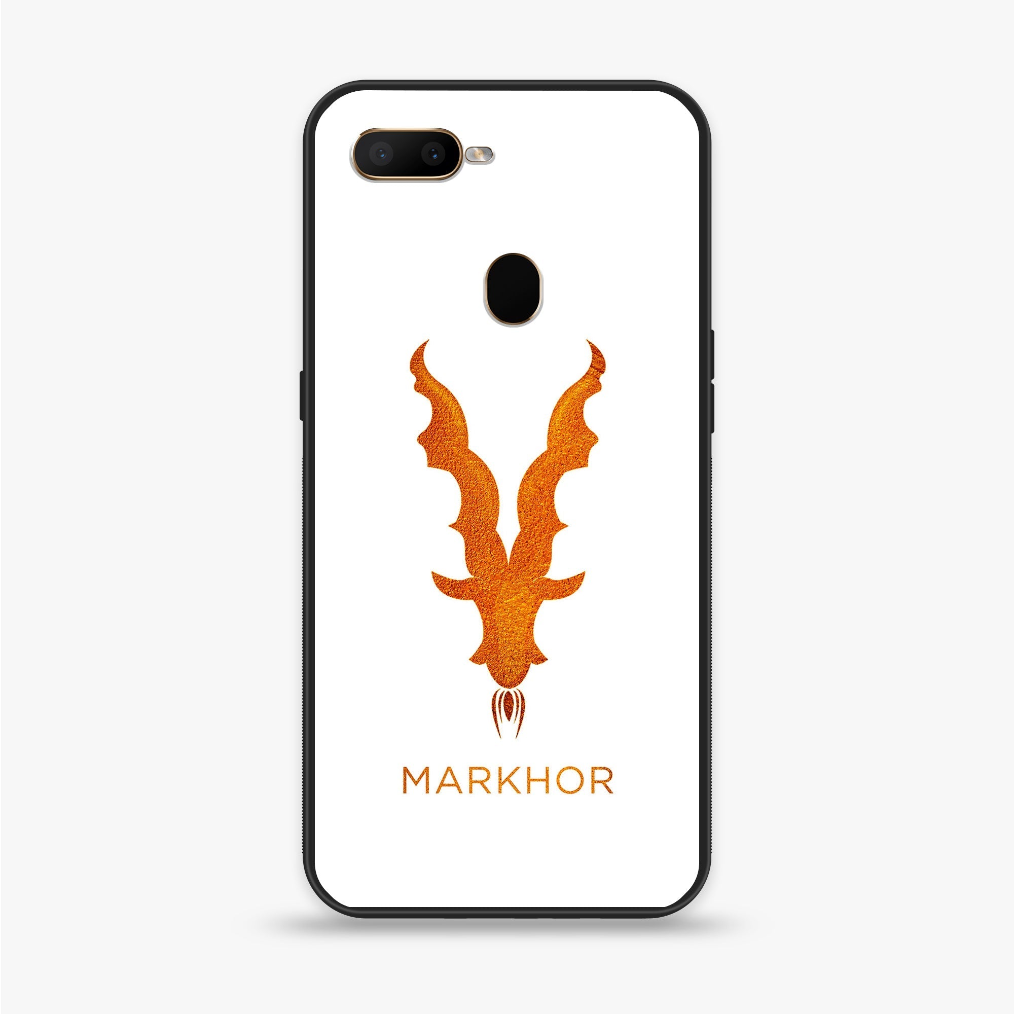 Oppo A7 - Markhor Series - Premium Printed Glass soft Bumper shock Proof Case