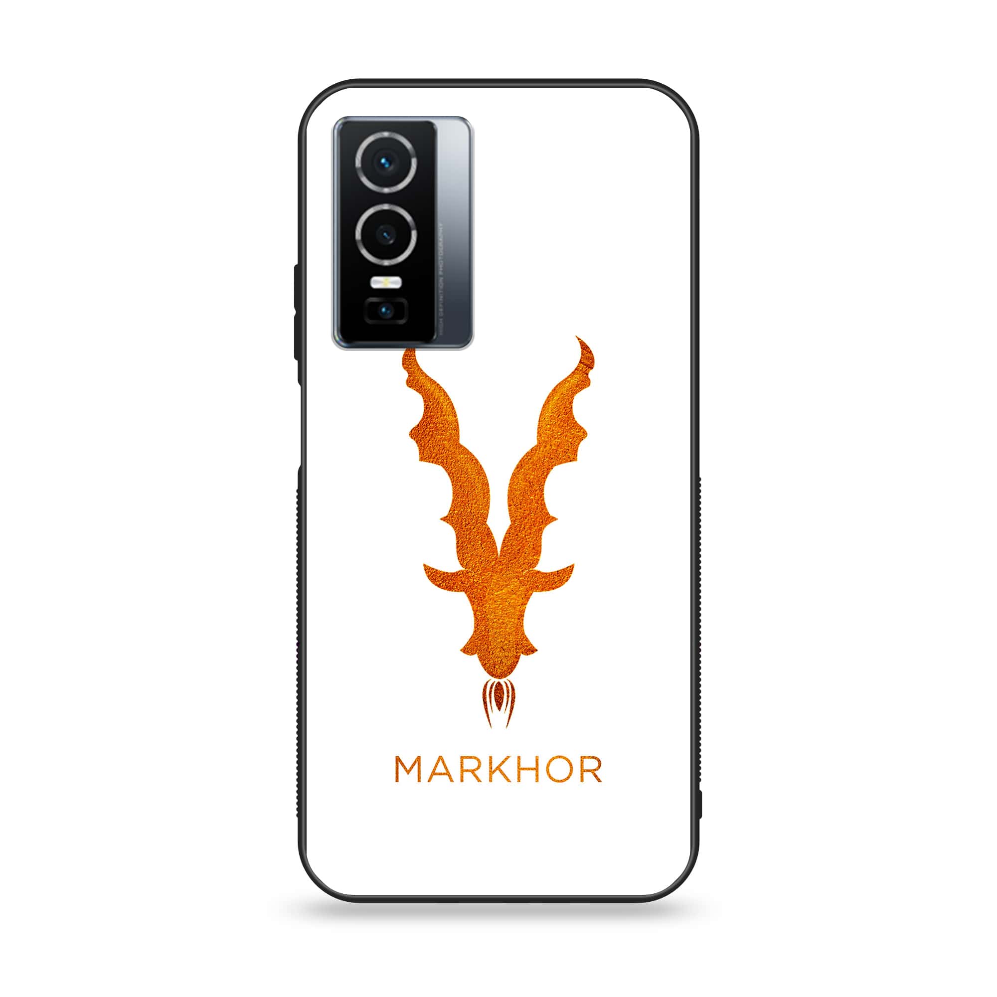 Vivo Y76 5g - Markhor Series - Premium Printed Glass soft Bumper shock Proof Case