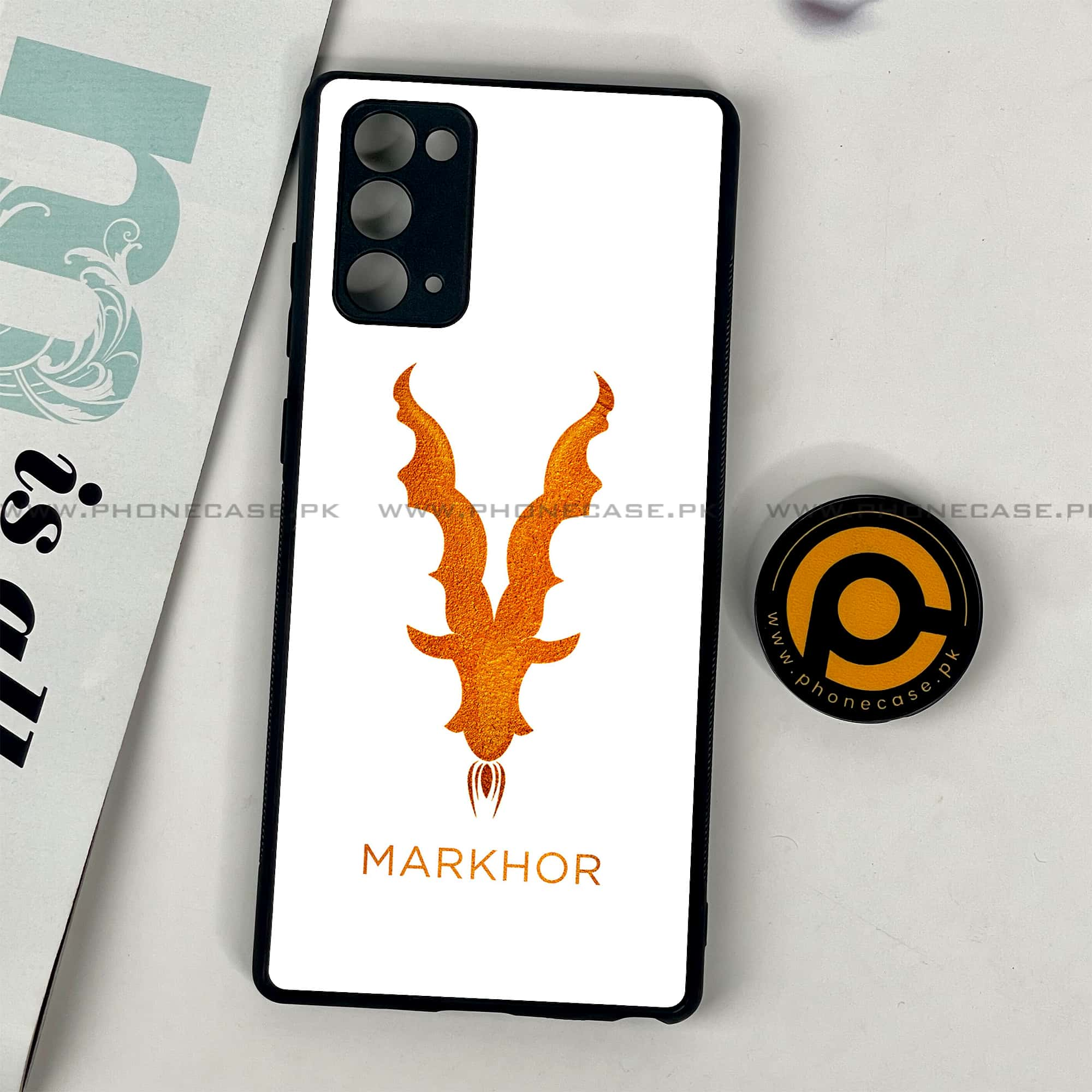 Samsung Galaxy Note 20 - Markhor Series - Premium Printed Glass soft Bumper shock Proof Case