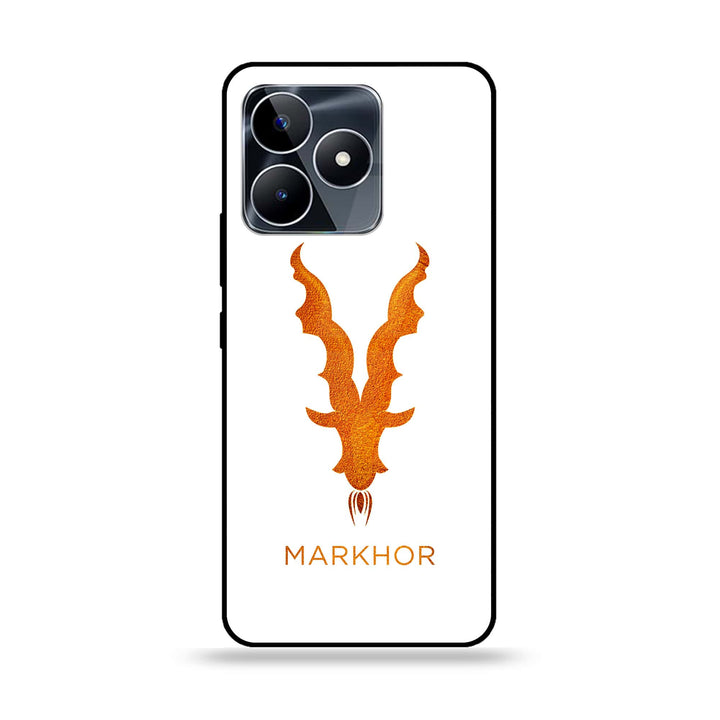 Realme C53 / C51 / Note 50  - Markhor Design 11 - Premium Printed Glass soft Bumper shock Proof Case CS-13997