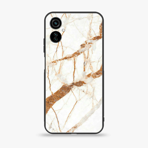 Tecno Camon 19 Neo White Marble Series Premium Printed Glass soft Bumper shock Proof Case