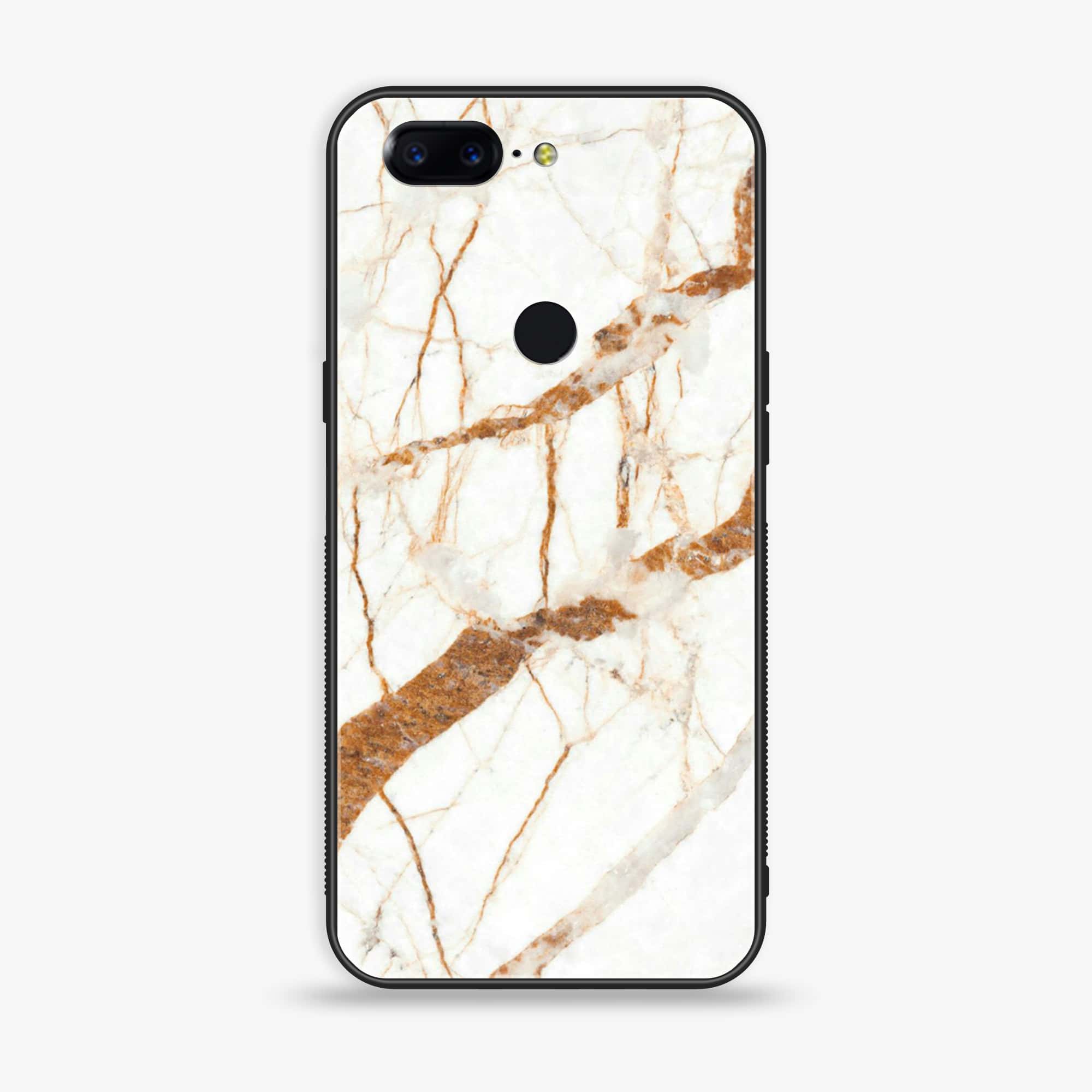 OnePlus 5T - White Marble Series - Premium Printed Glass soft Bumper shock Proof Case