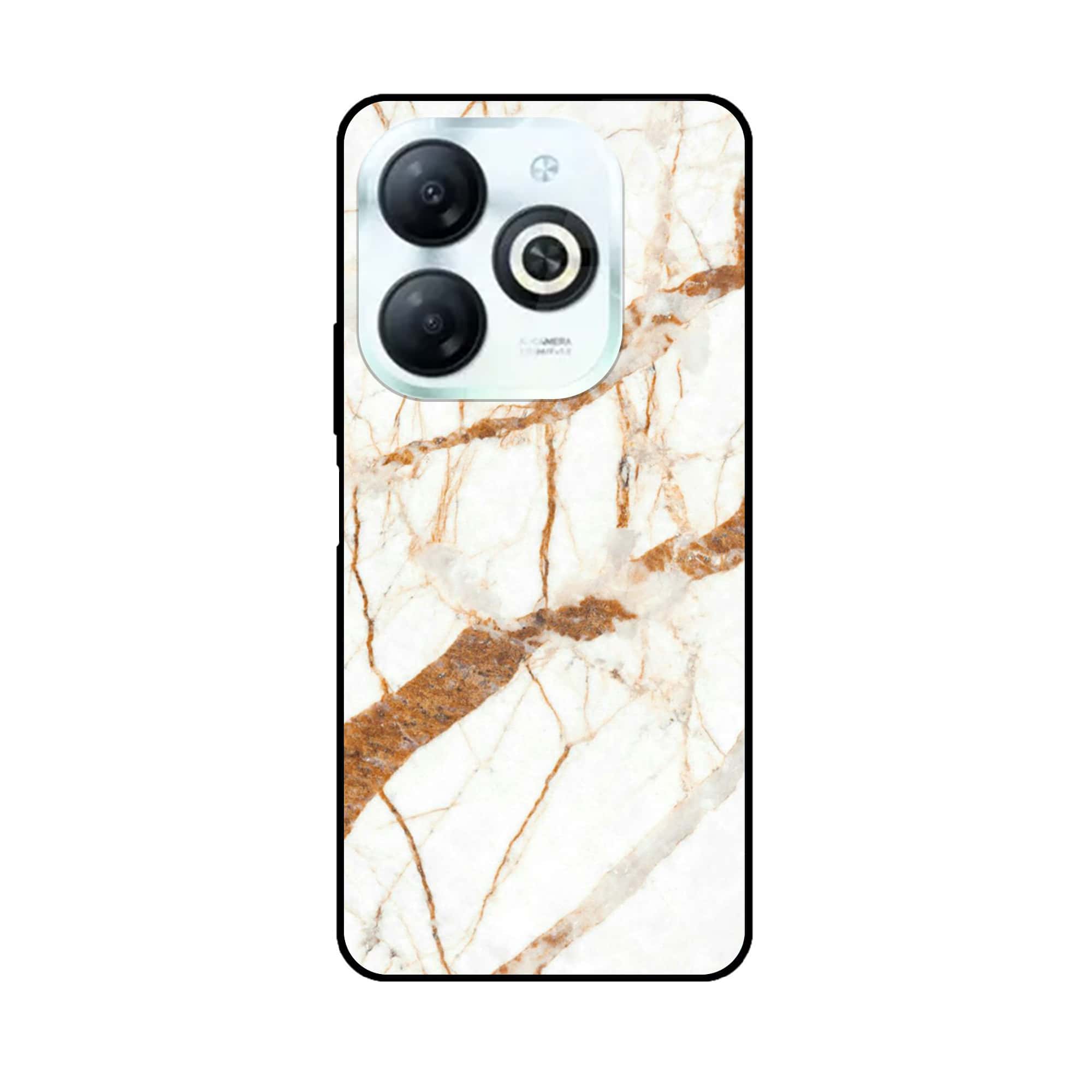 Tecno Spark 20 - White Marble Series - Premium Printed Glass soft Bumper shock Proof Case