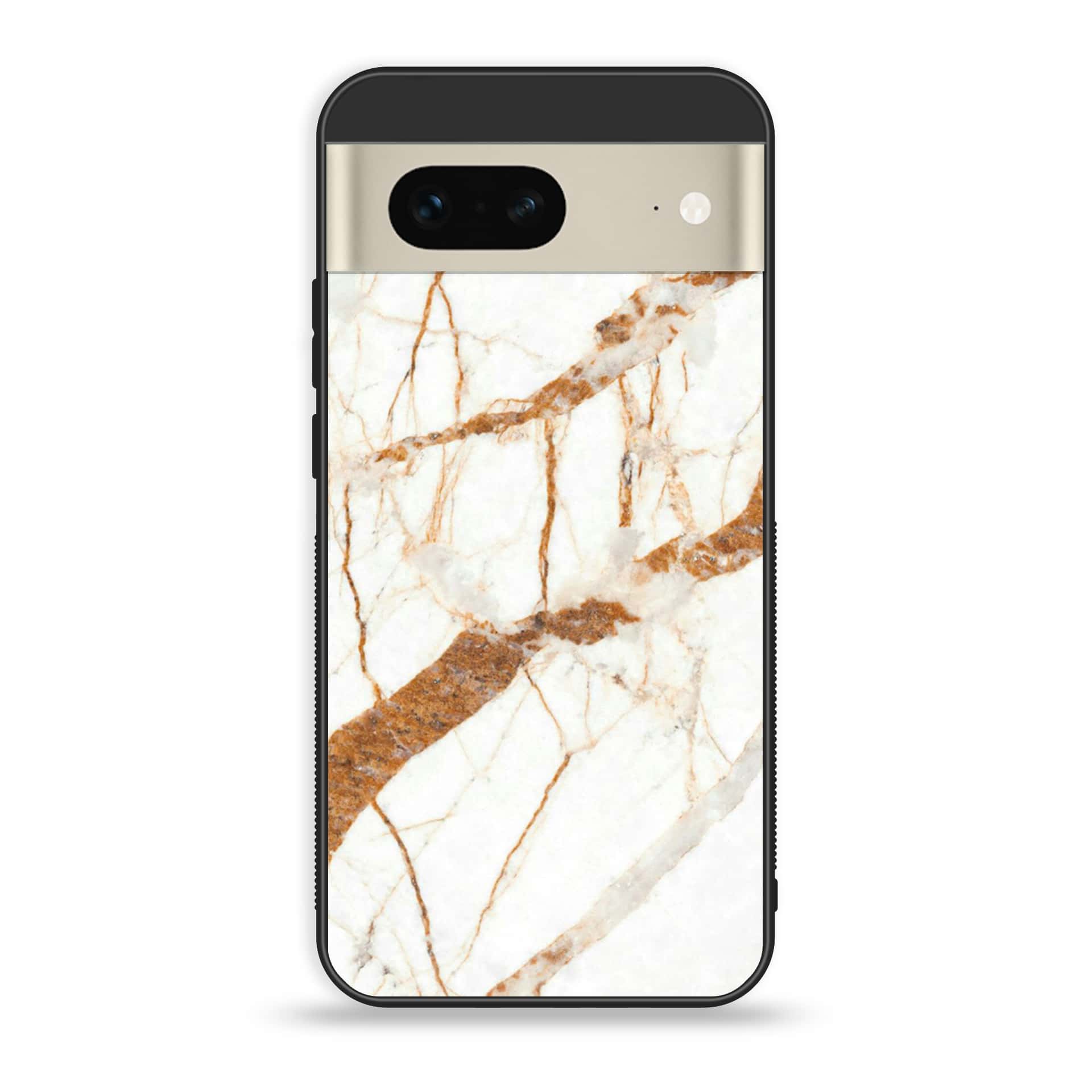 Google Pixel 7a  - White Marble Series - Premium Printed soft Bumper Shock Proof Case