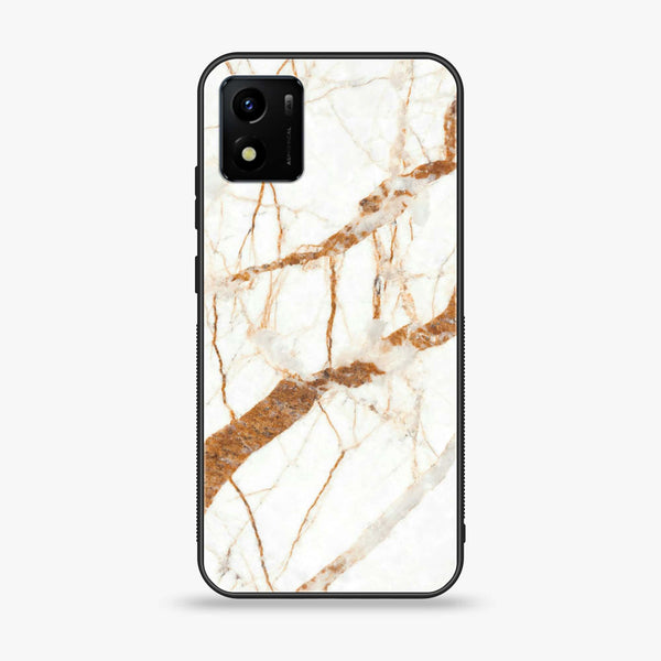 VIVO Y01  White Marble Series Premium Printed Glass soft Bumper shock Proof Case