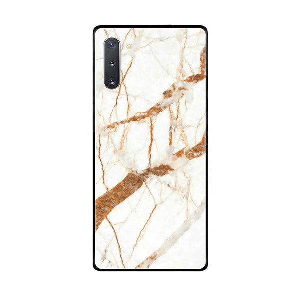 Samsung Galaxy Note 10 5G White Marble Series Premium Printed Glass soft Bumper shock Proof Case