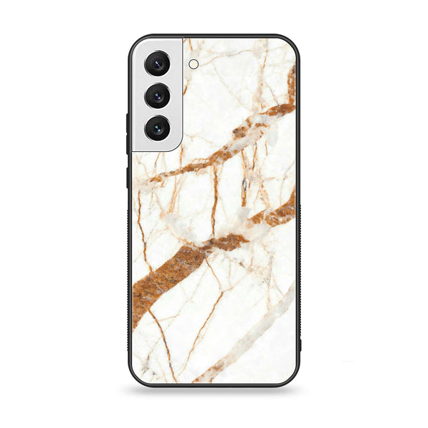 Samsung Galaxy S22 Plus- White  Marble Series - Premium Metal Printed soft Bumper shock Proof Case