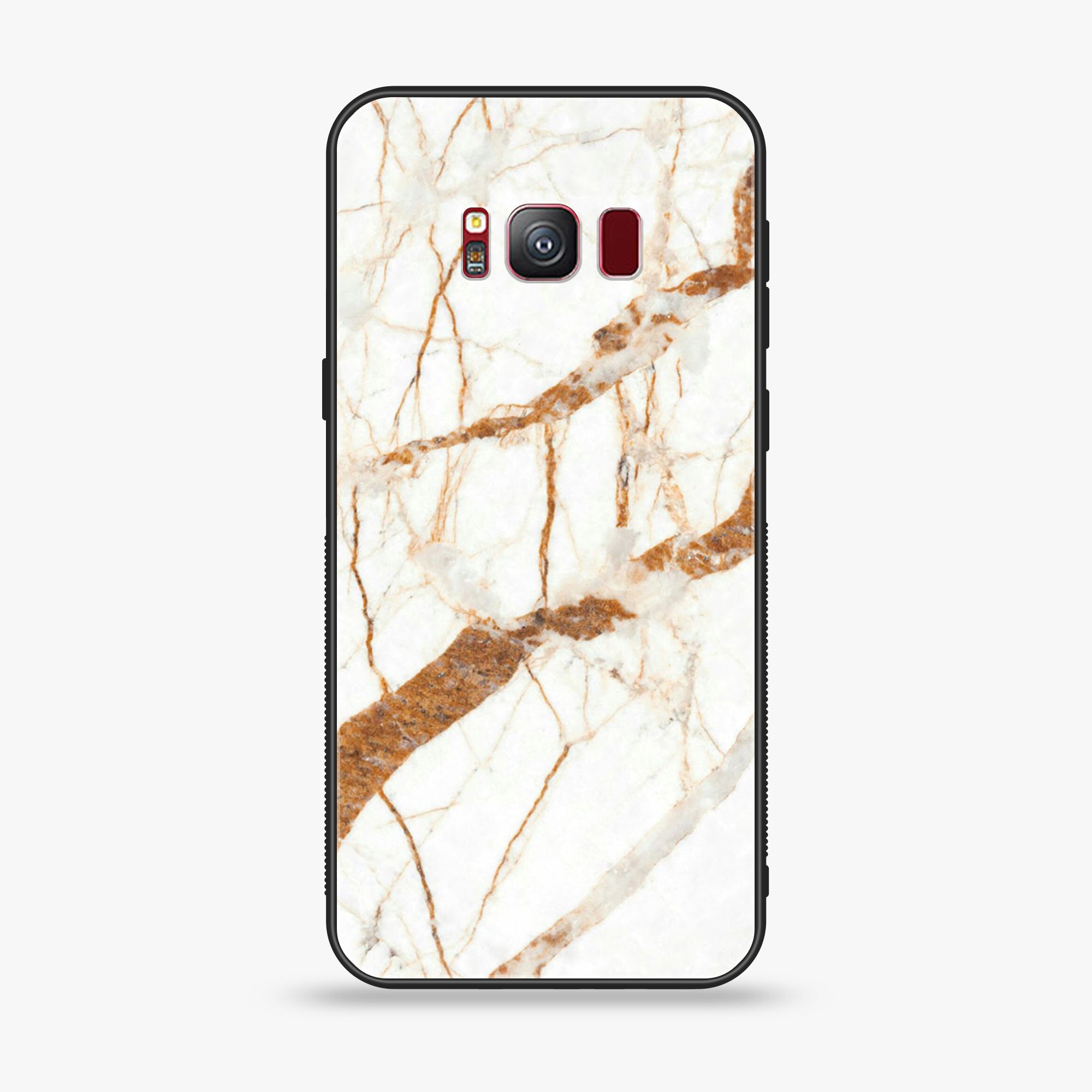 Galaxy S8 Plus - White Marble Series - Premium Printed Glass soft Bumper shock Proof Case