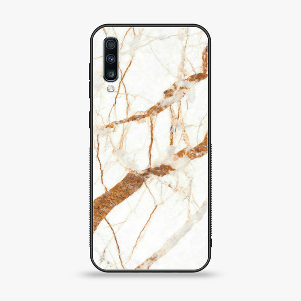 Huawei Y9s - White  Marble Series - Premium Printed Glass soft Bumper shock Proof Case