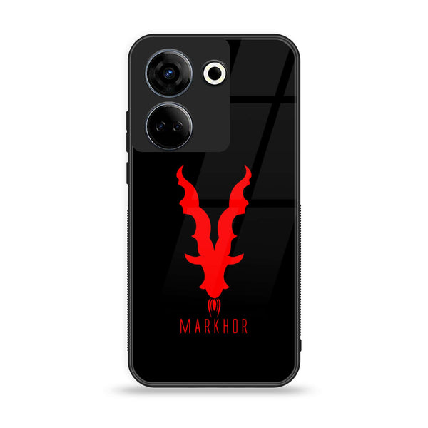 Tecno Camon 20 - Markhor Design 10 - Premium Printed Glass soft Bumper shock Proof Case CS-17977