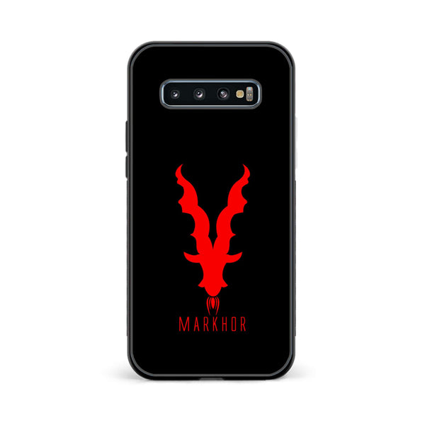 Galaxy S10 Plus - Markhor Design 10- Premium Printed Glass soft Bumper shock Proof Case CS-12286