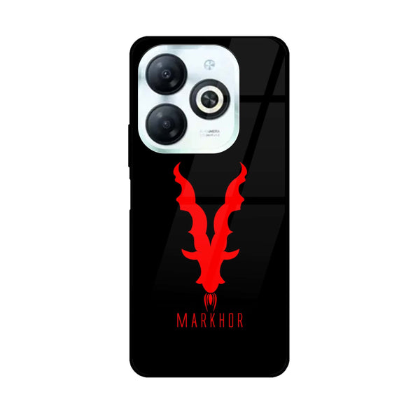 Spark GO 2024 / Smart 8 / hot 40i - Markhor  Design 10 - Premium Printed Glass soft Bumper shock Proof Case  CS-25050