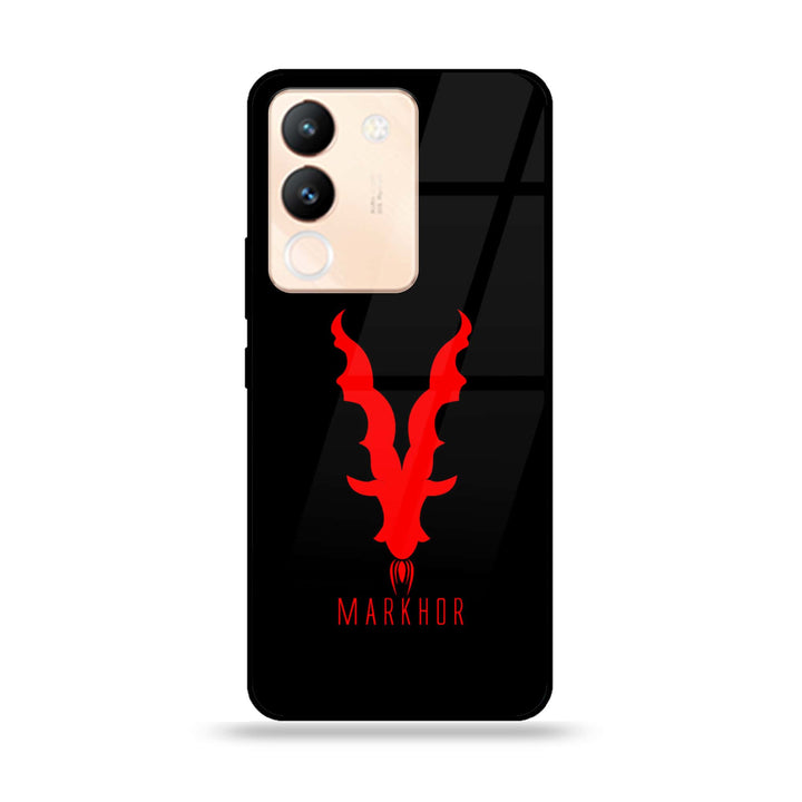 Vivo V29e - Markhor Design 10  - Premium Printed Glass soft Bumper shock Proof Case