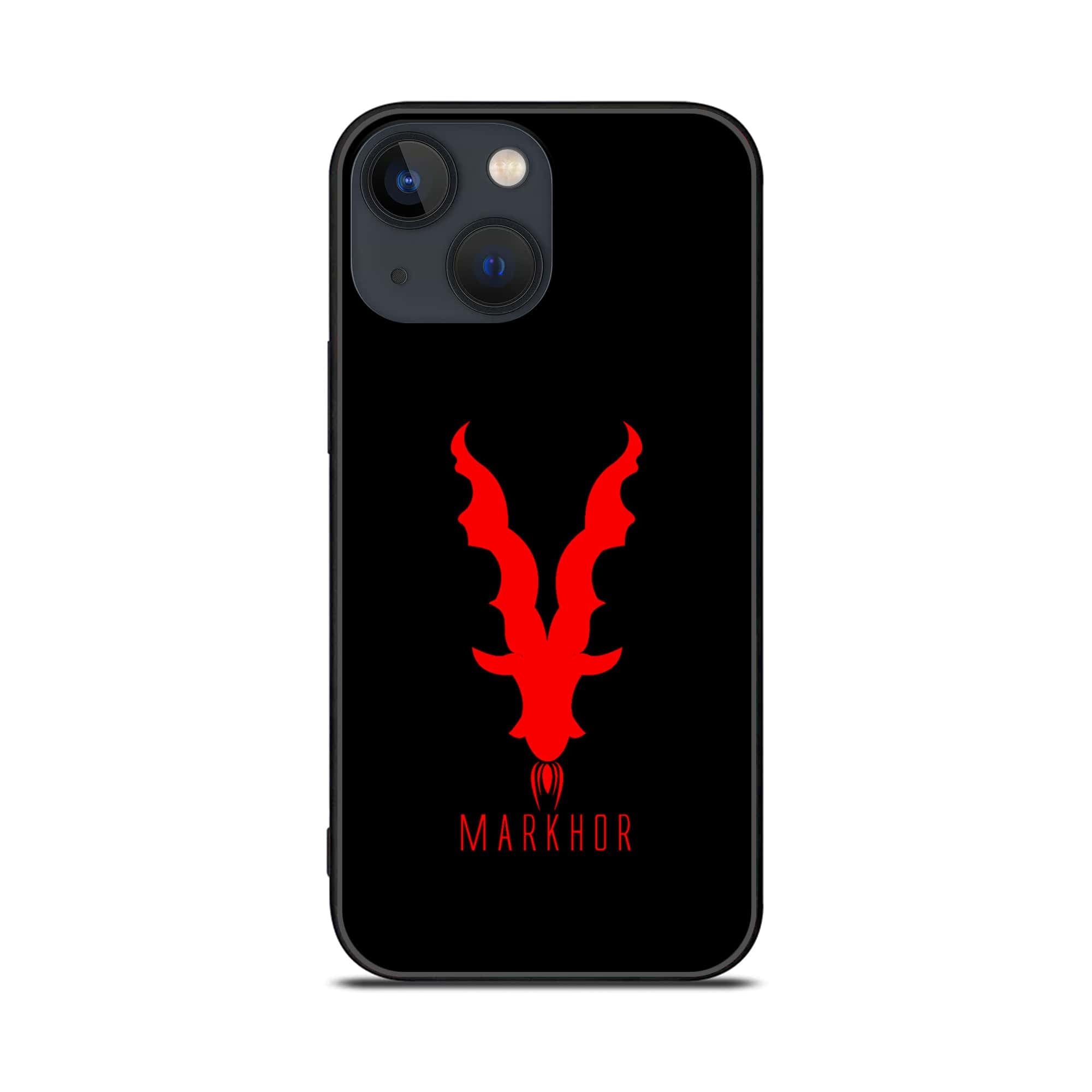 iPhone 14 Plus - Markhor Series - Premium Printed Glass soft Bumper shock Proof Case