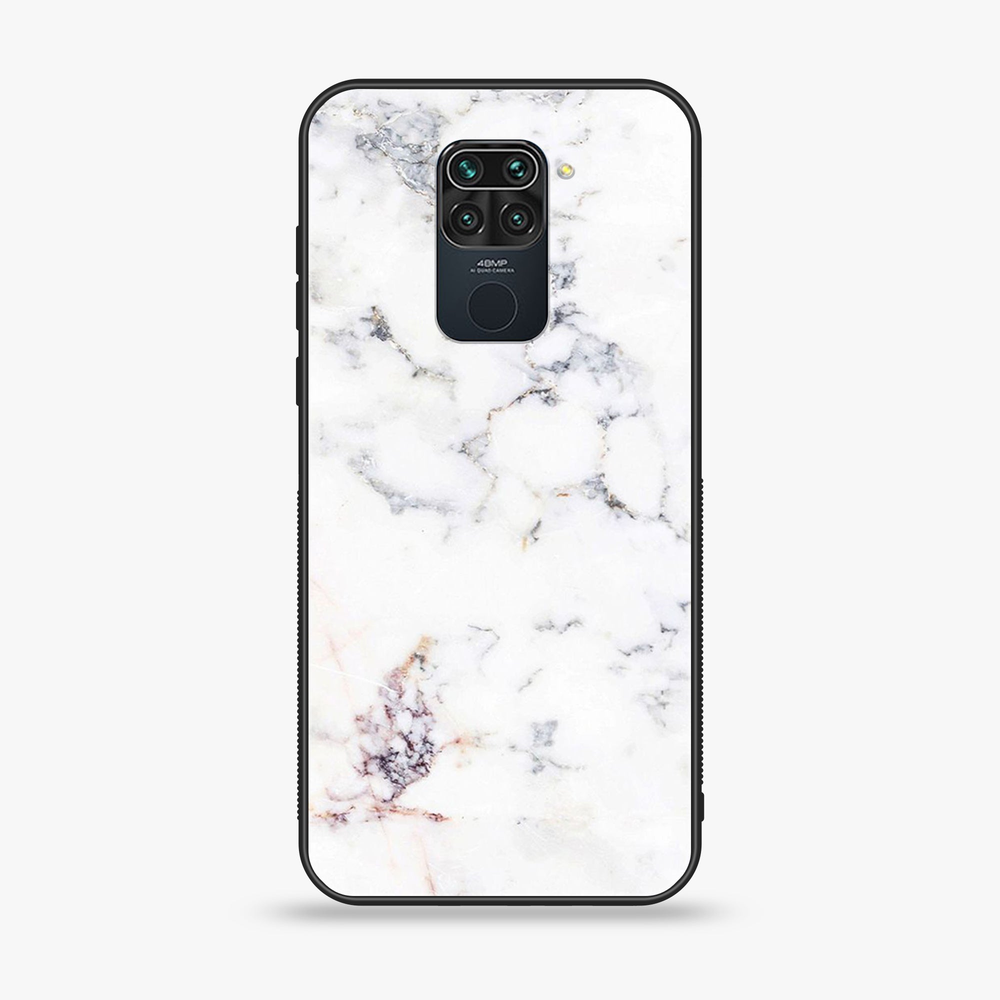 Xiaomi Redmi Note 9 White Marble Series Premium Printed Glass soft Bumper shock Proof Case