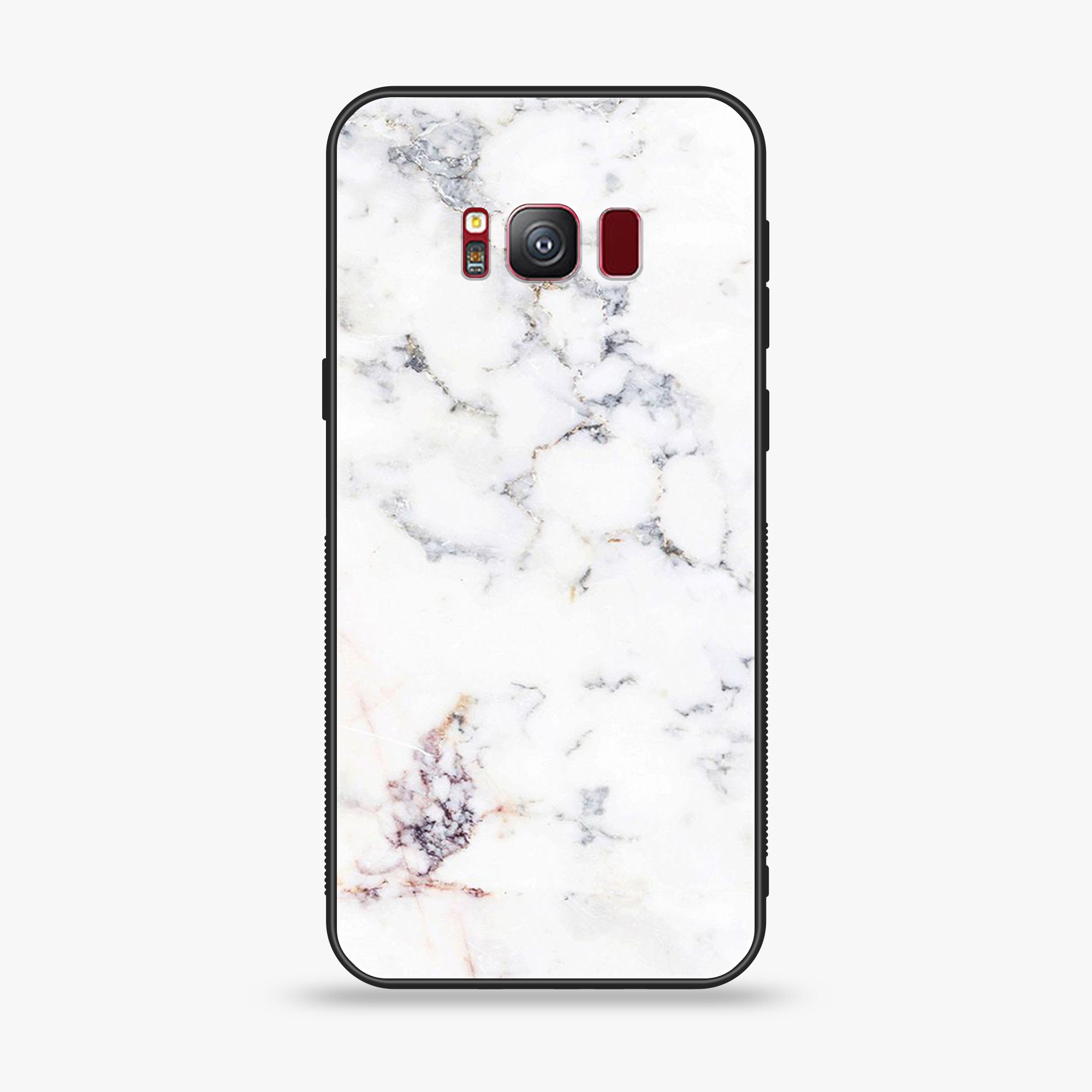 Galaxy S8 Plus - White Marble Series - Premium Printed Glass soft Bumper shock Proof Case