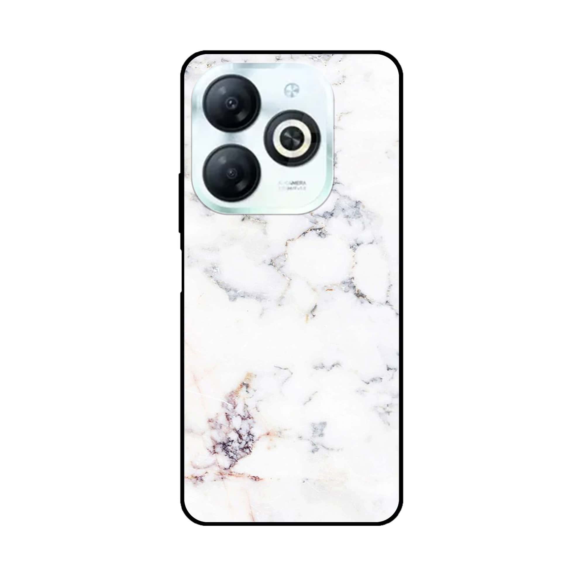 Tecno Spark 20 - White Marble Series - Premium Printed Glass soft Bumper shock Proof Case