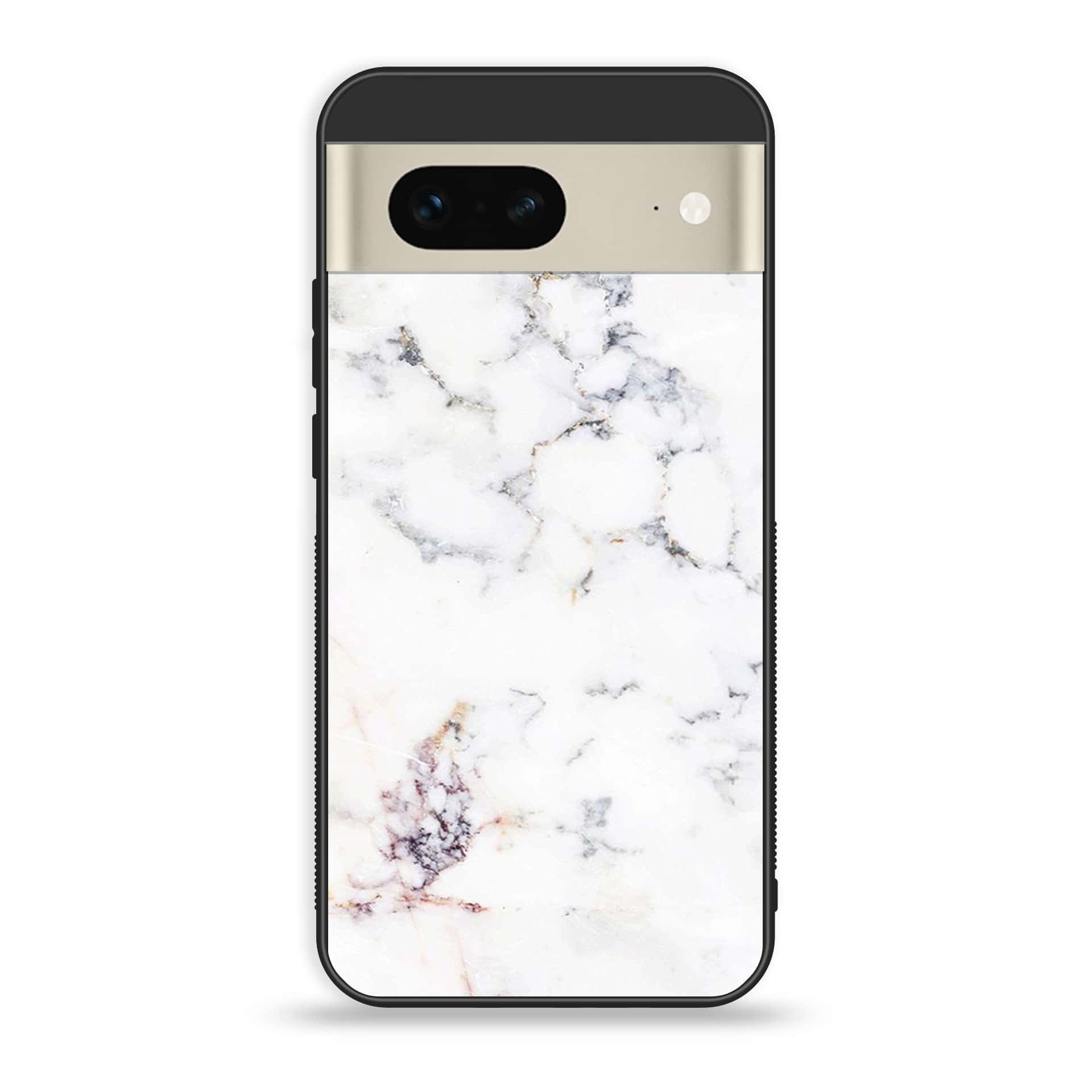 Google Pixel 7a  - White Marble Series - Premium Printed soft Bumper Shock Proof Case