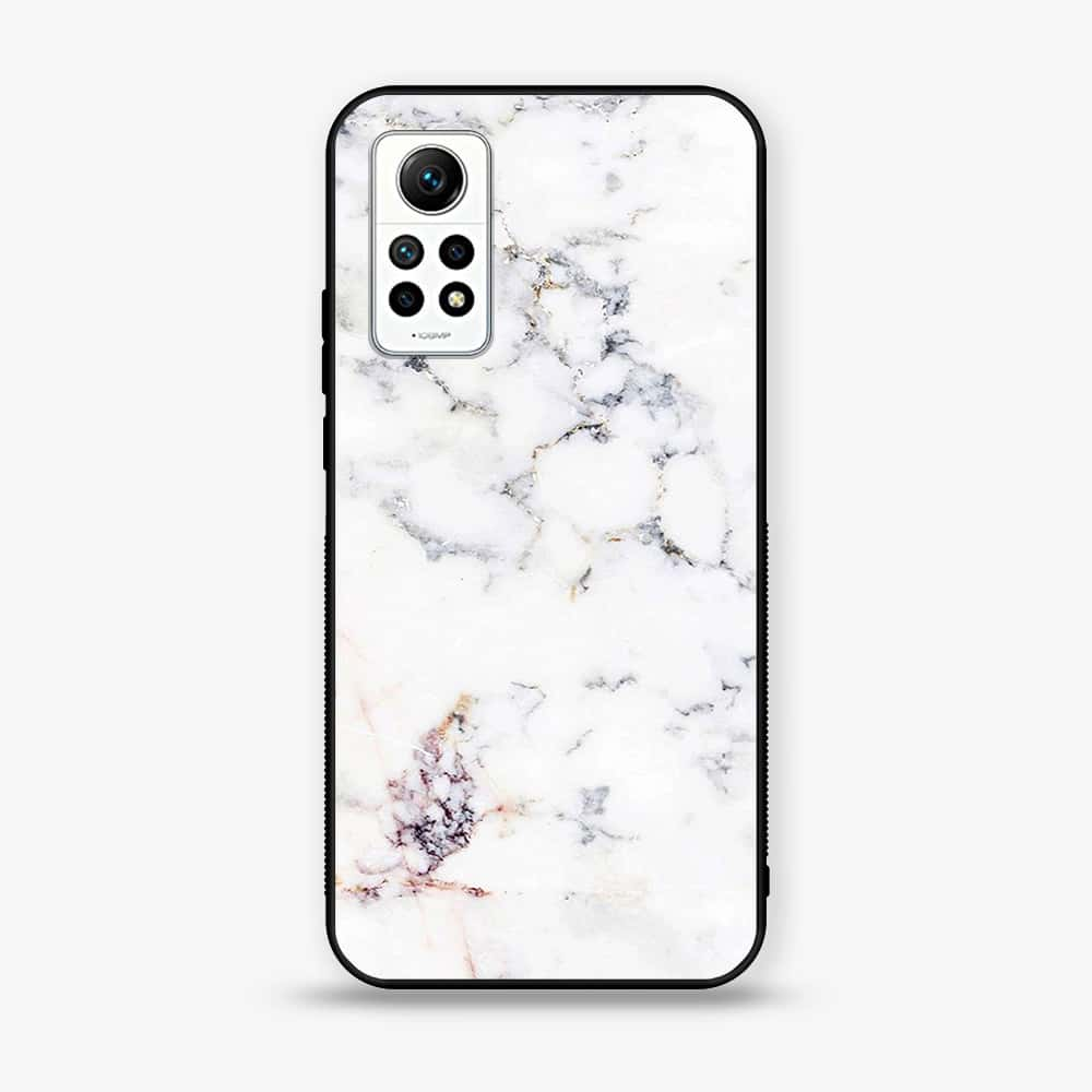 Xiaomi Redmi Note 12 Pro 4G - White Marble Series - Premium Printed Glass soft Bumper shock Proof Case