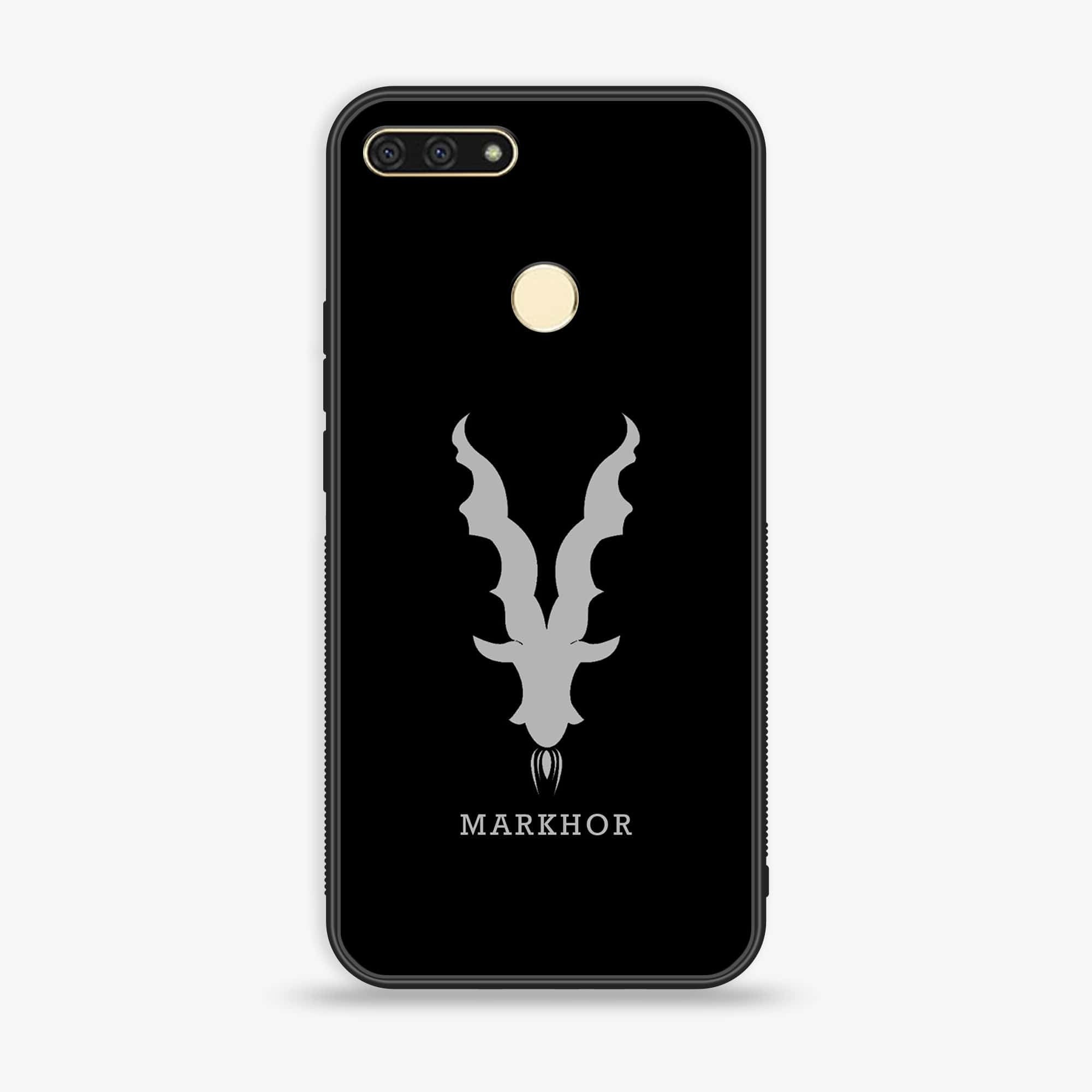 Huawei Y6 2018/Honor Play 7A - Markhor Series - Premium Printed Glass soft Bumper shock Proof Case
