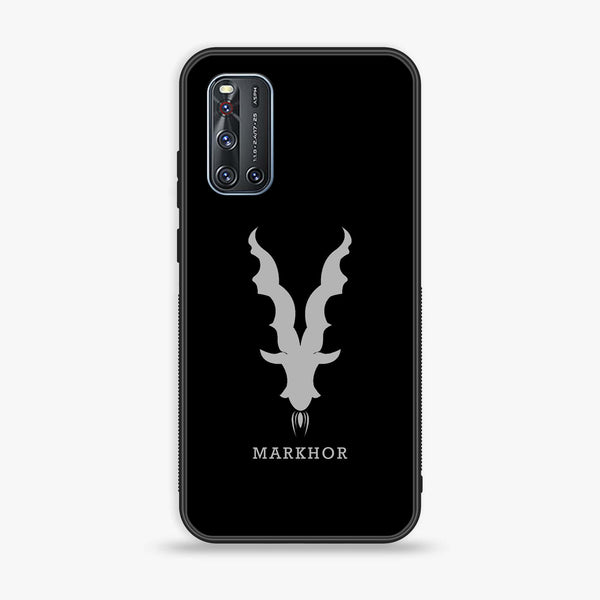 Vivo V19 - Markhor Design 9  - Premium Printed Glass soft Bumper shock Proof Case  CS-36463