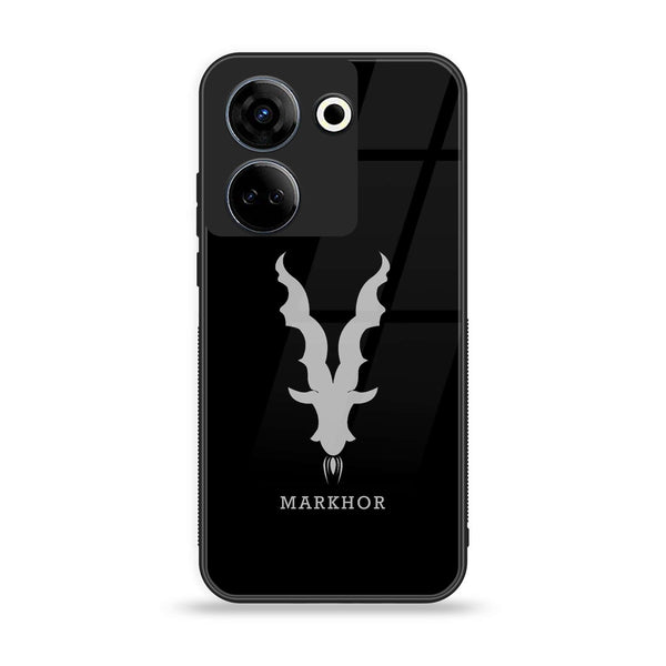 Tecno Camon 20 Pro - Markhor Series Design 9  - Premium Printed Glass soft Bumper shock Proof Case  CS-19053