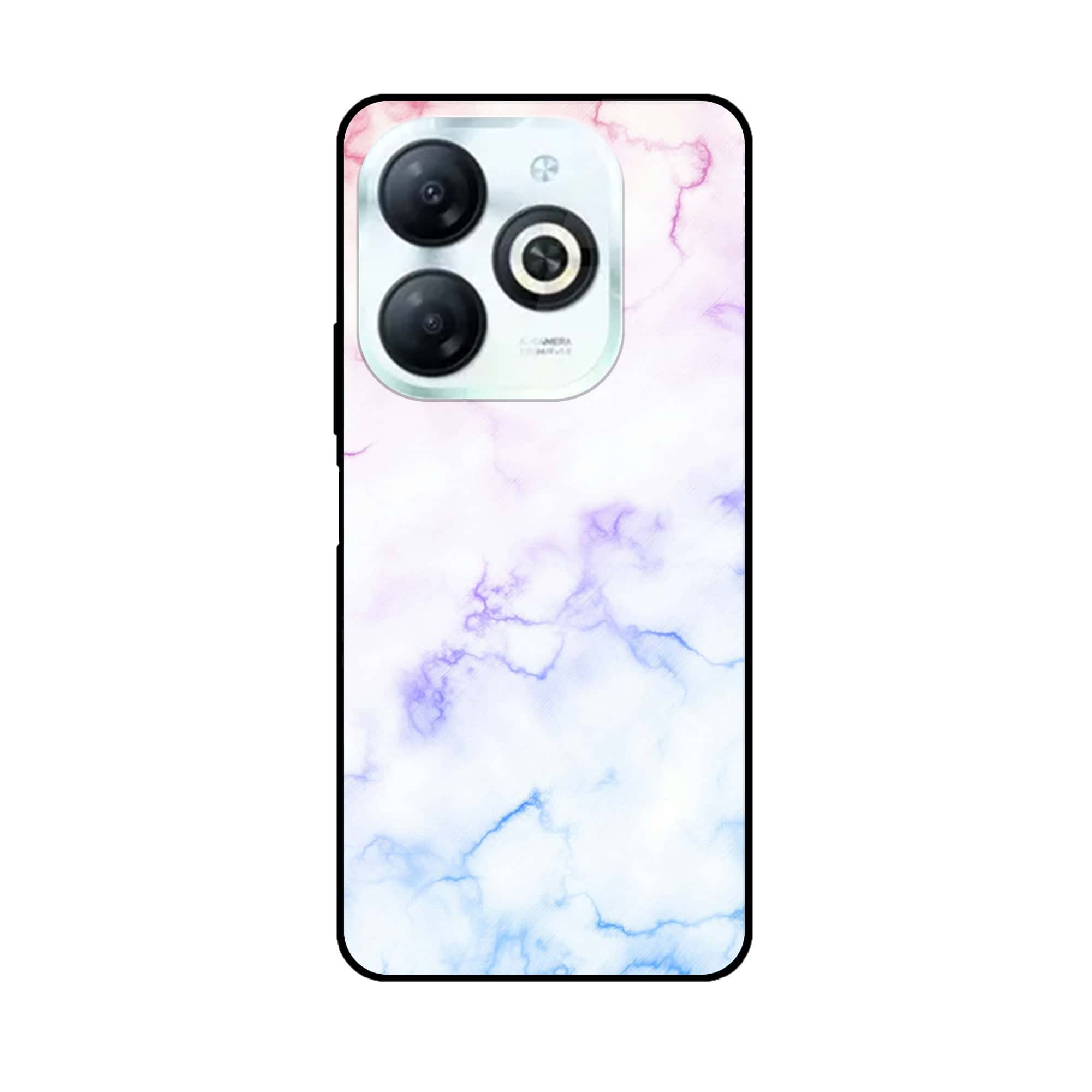 Tecno Spark 20 - White Marble Series - Premium Printed Glass soft Bumper shock Proof Case