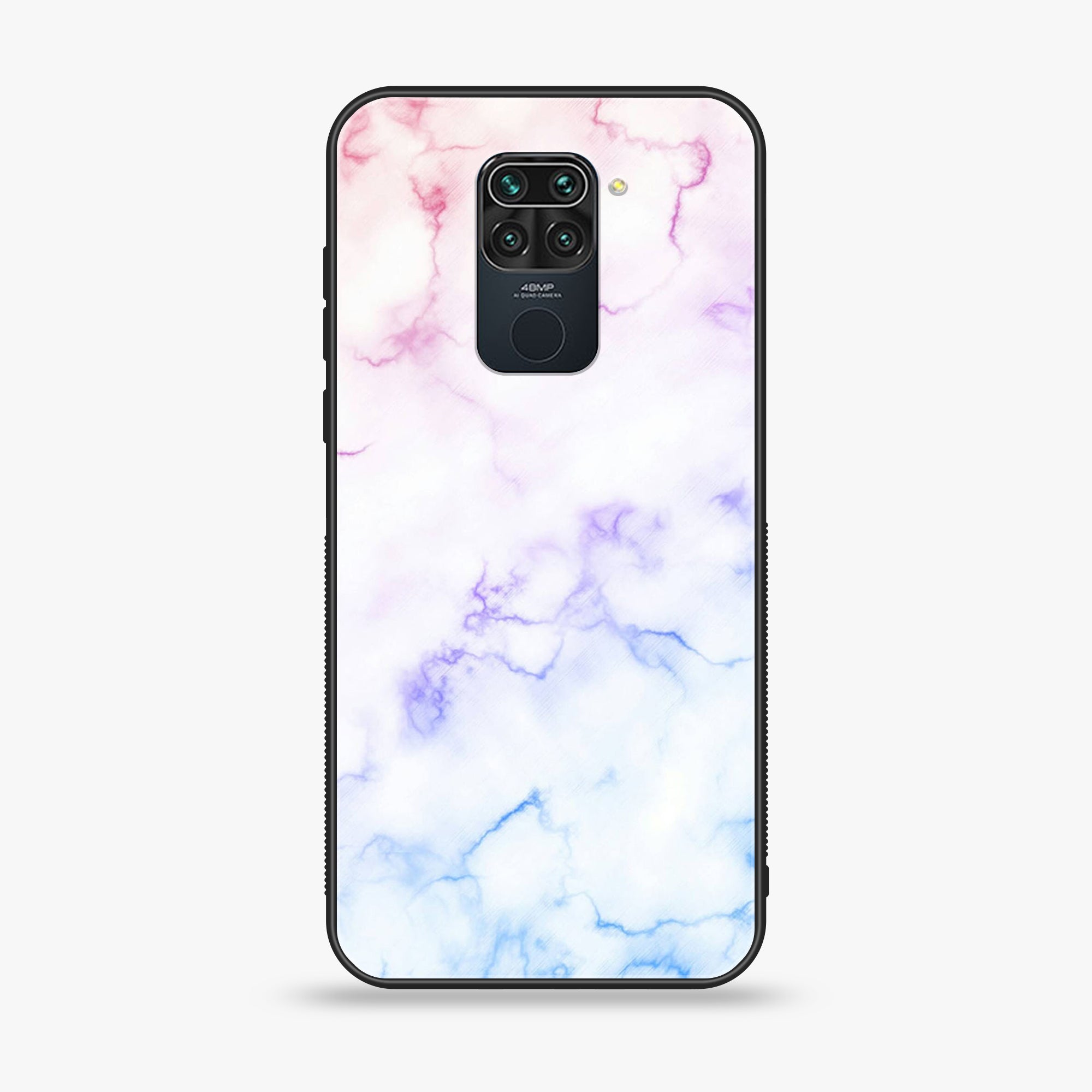 Xiaomi Redmi Note 9 White Marble Series Premium Printed Glass soft Bumper shock Proof Case