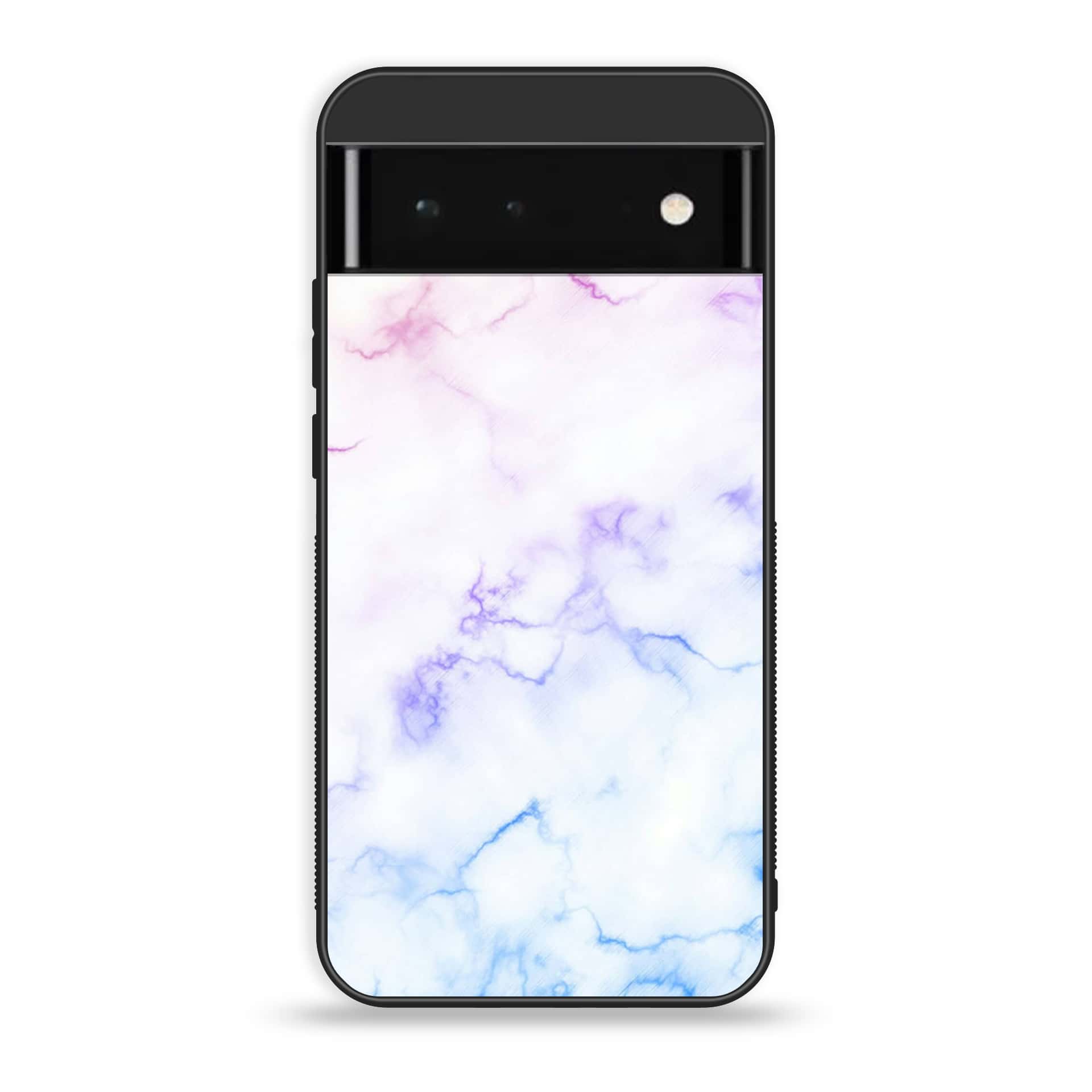 Google Pixel 6 Pro- White Marble Series - Premium Printed Glass soft Bumper shock Proof Case