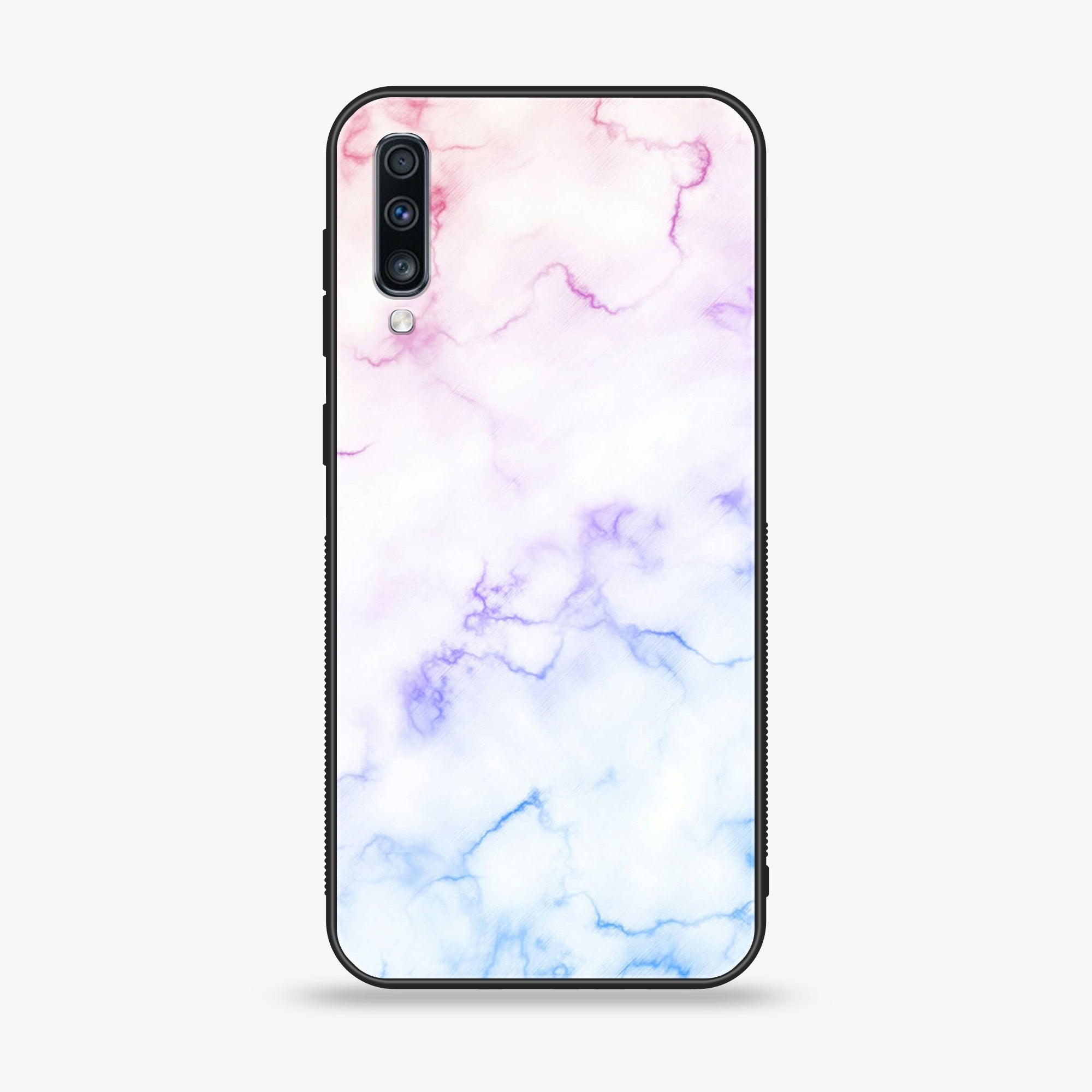 Huawei Y9s - White  Marble Series - Premium Printed Glass soft Bumper shock Proof Case